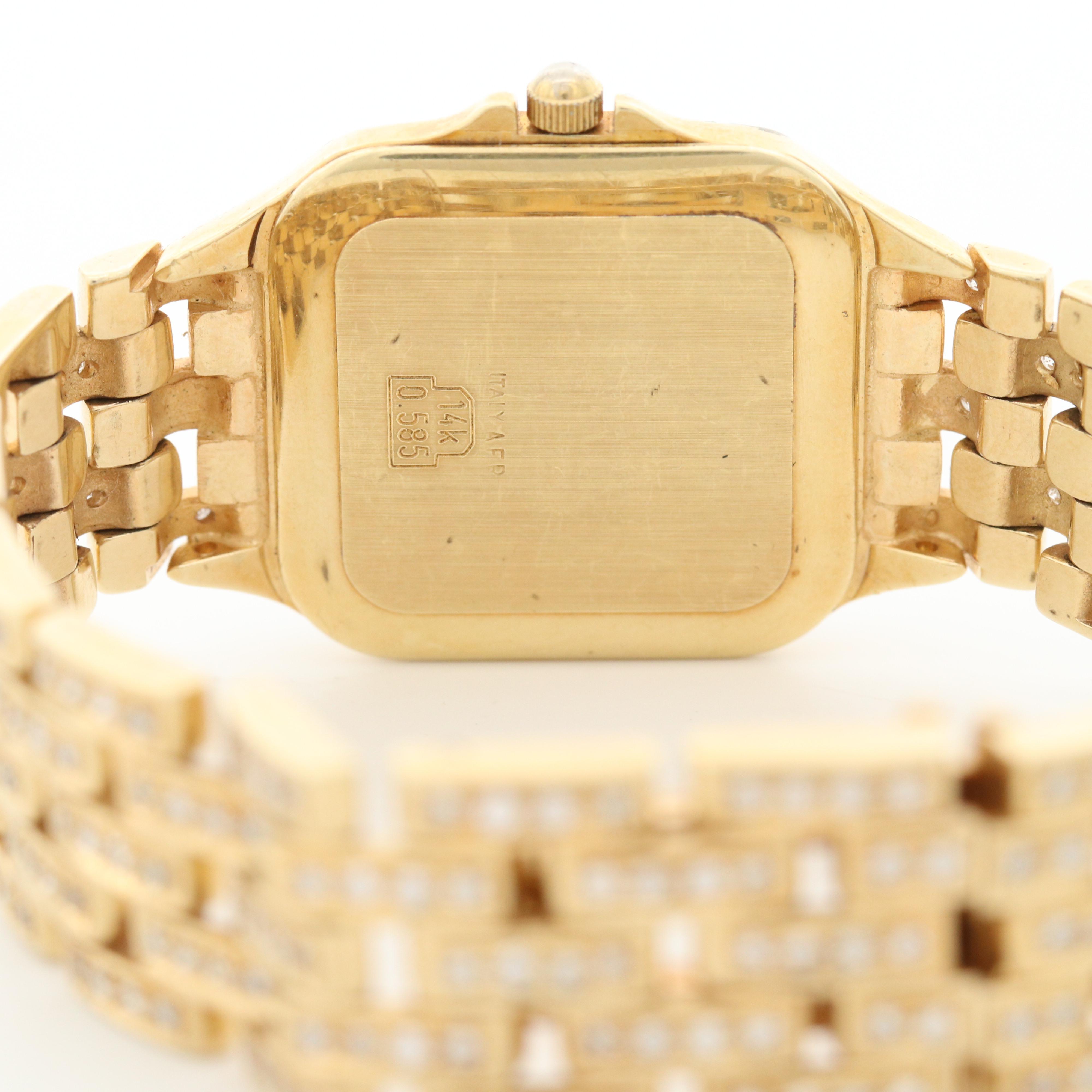 14K Yellow Gold and 3.56 CTW Diamonds Quartz Watch