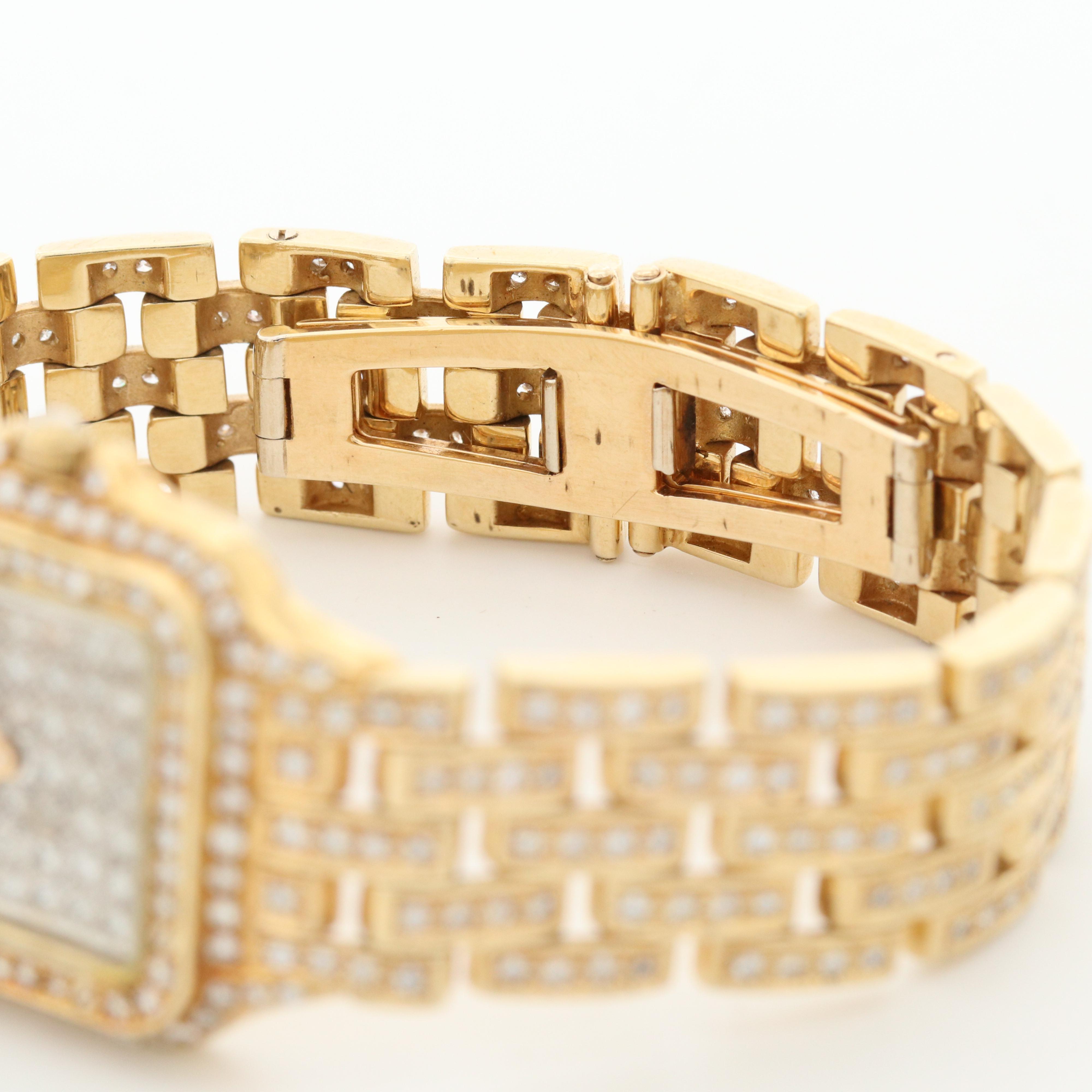 14K Yellow Gold and 3.56 CTW Diamonds Quartz Watch
