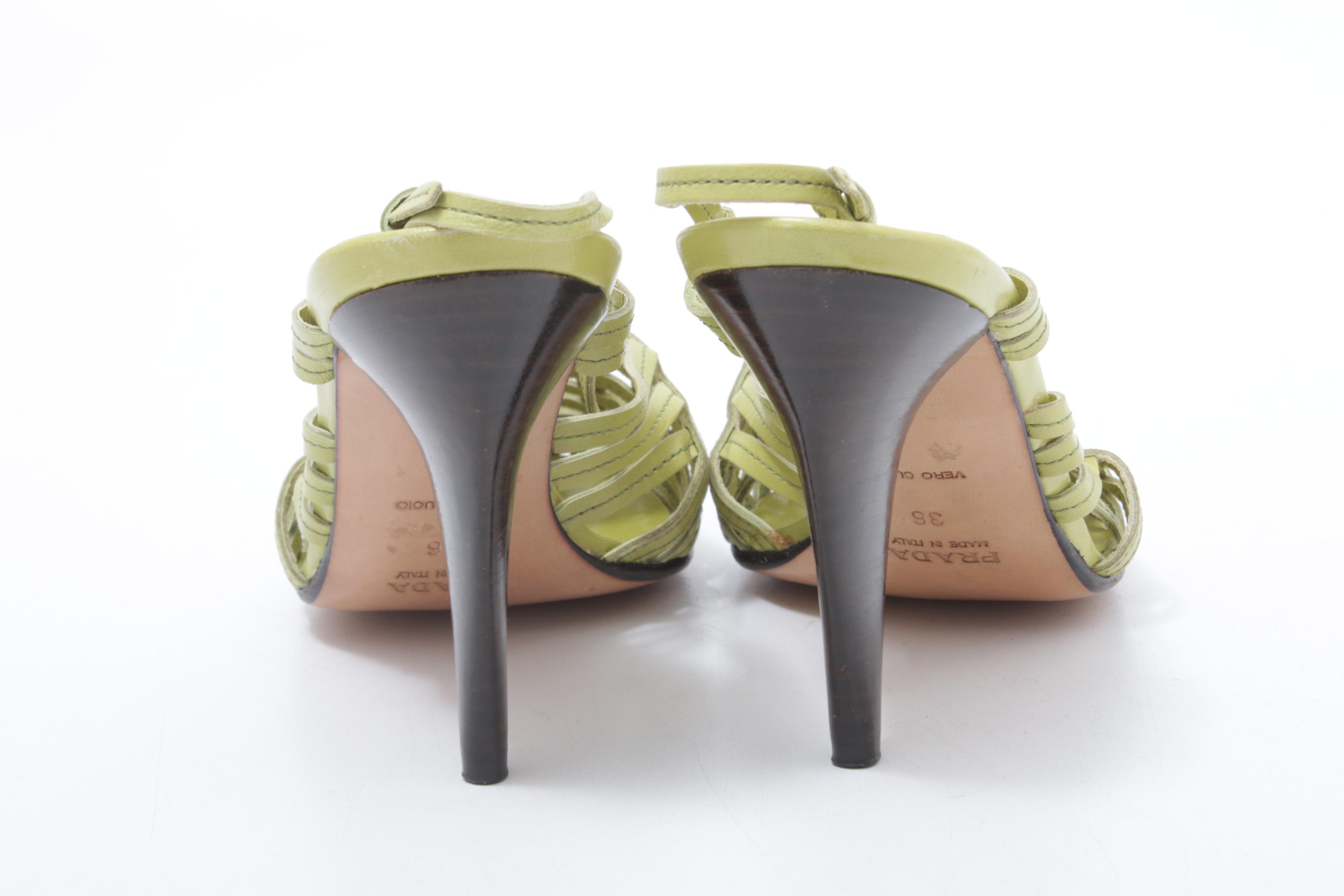 Prada Woven Leather Slingback Pumps, Made in Italy