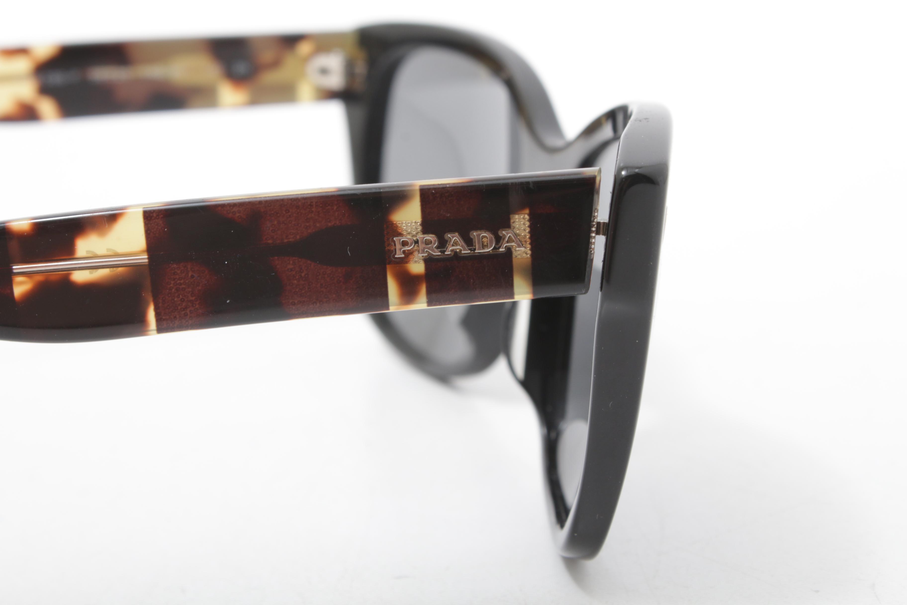 Prada Black and Tortoise Shell Sunglasses, Made in Italy