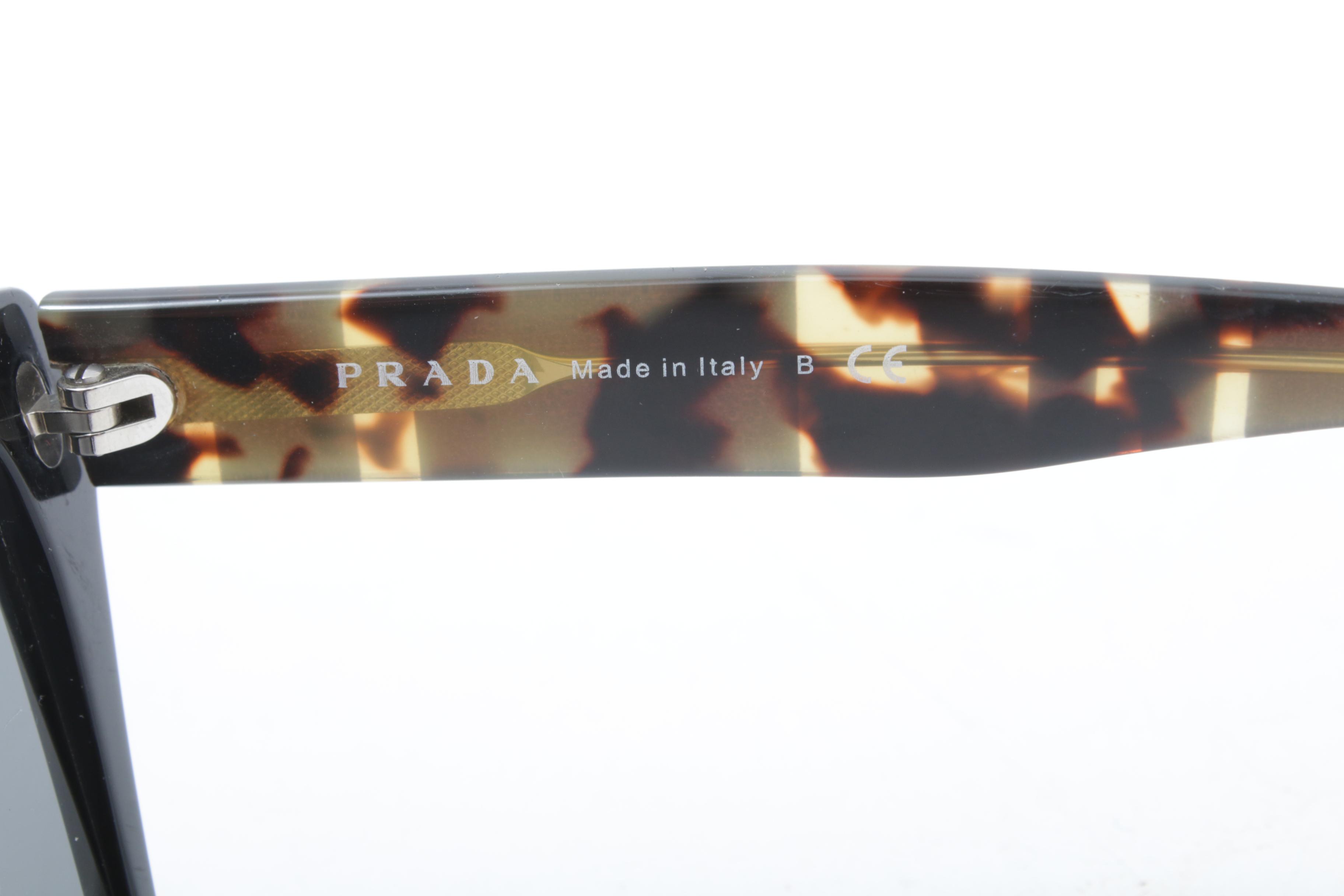 Prada Black and Tortoise Shell Sunglasses, Made in Italy
