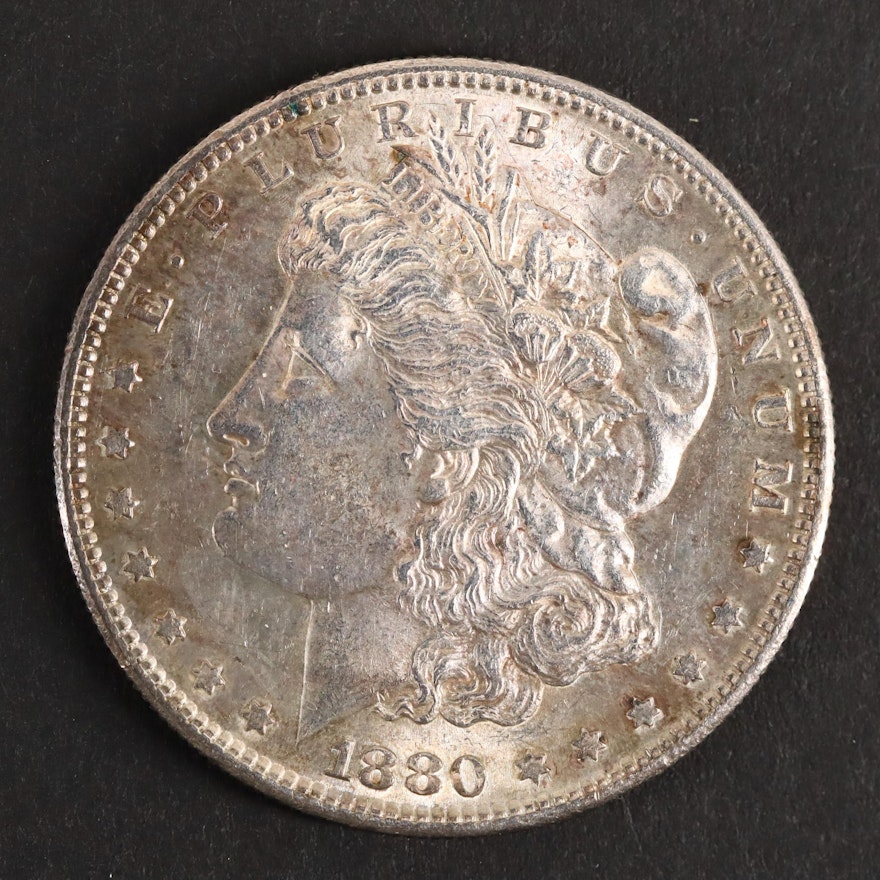 An 1880-S Morgan Silver Dollar