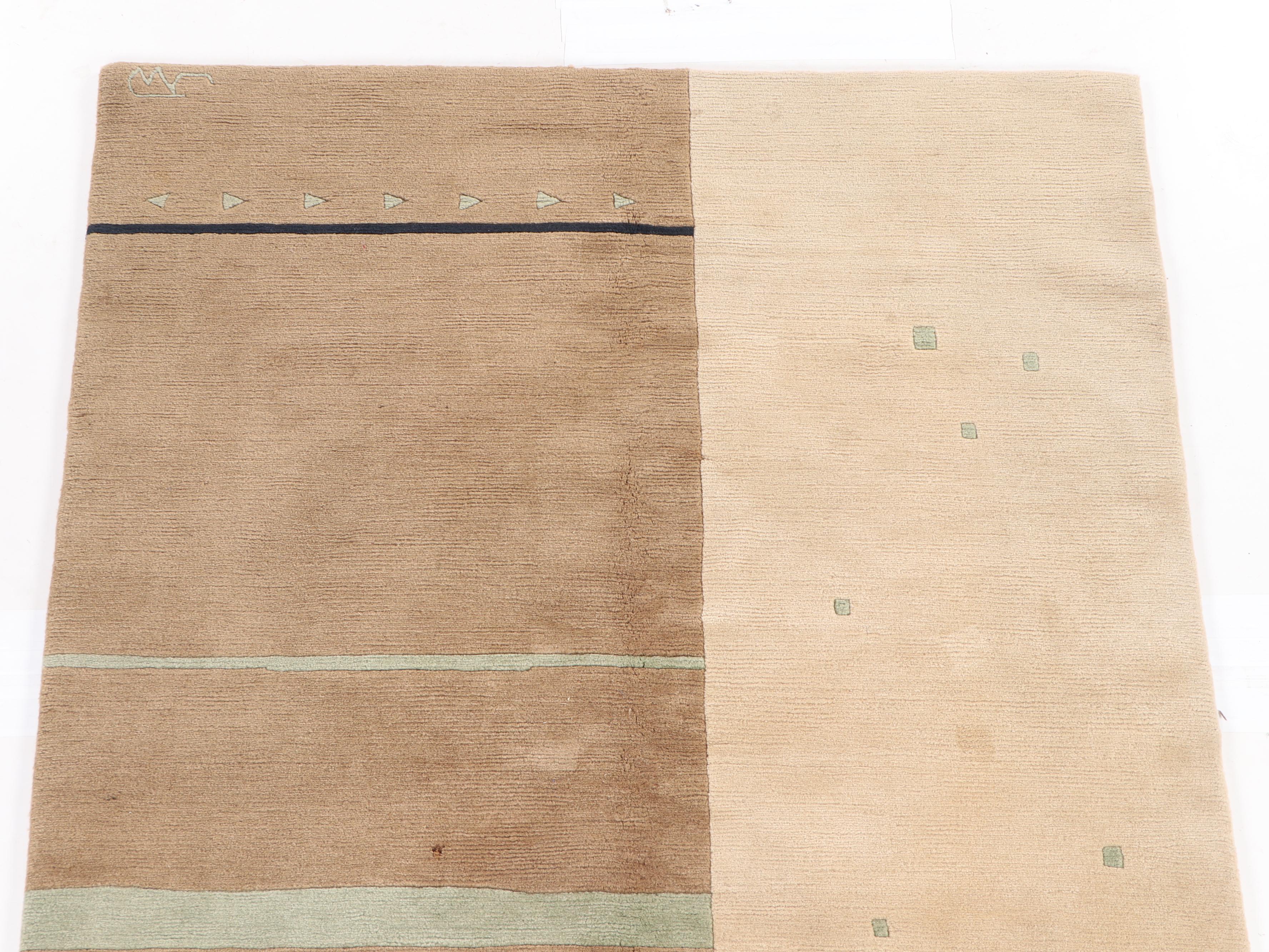 Hand-Knotted Nepalese Joan Weissman "Hillside" Wool Area Rug