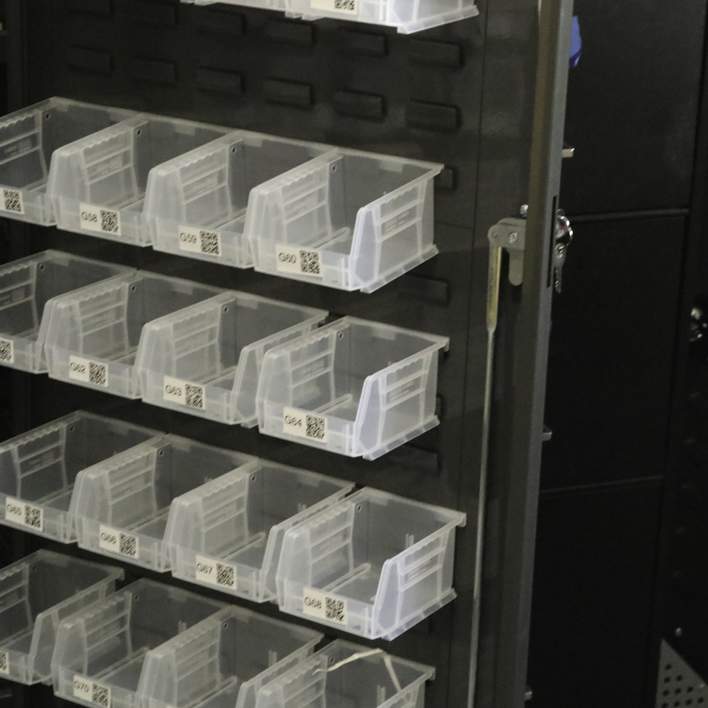 ULine Industrial Metal Storage Cabinet with Plastic Bins