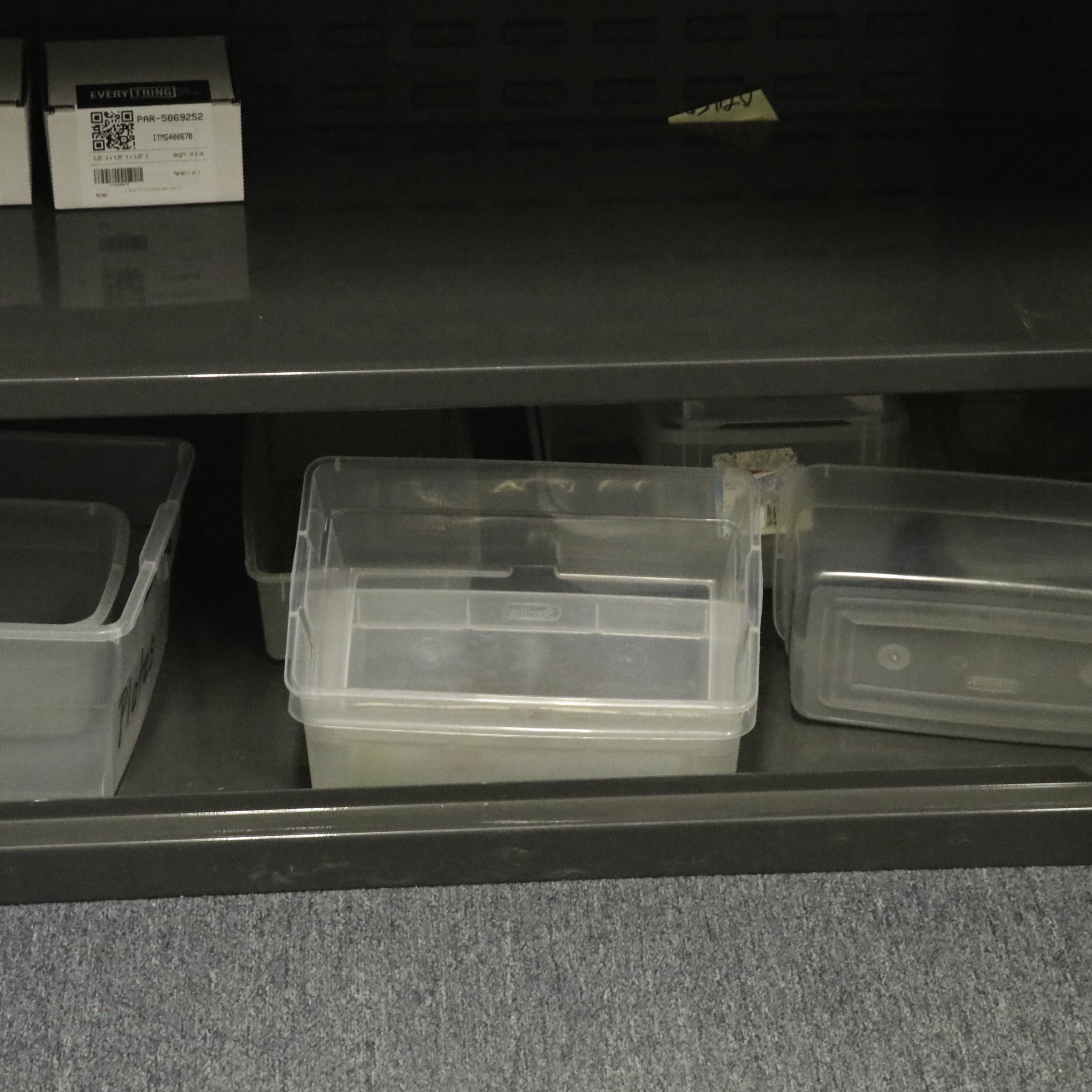 ULine Industrial Metal Storage Cabinet with Plastic Bins