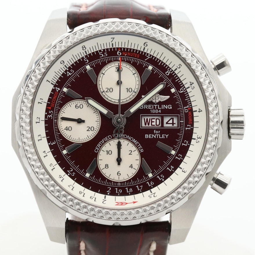 Breitling For Bentley GT Stainless Steel Automatic Chronograph Wristwatch