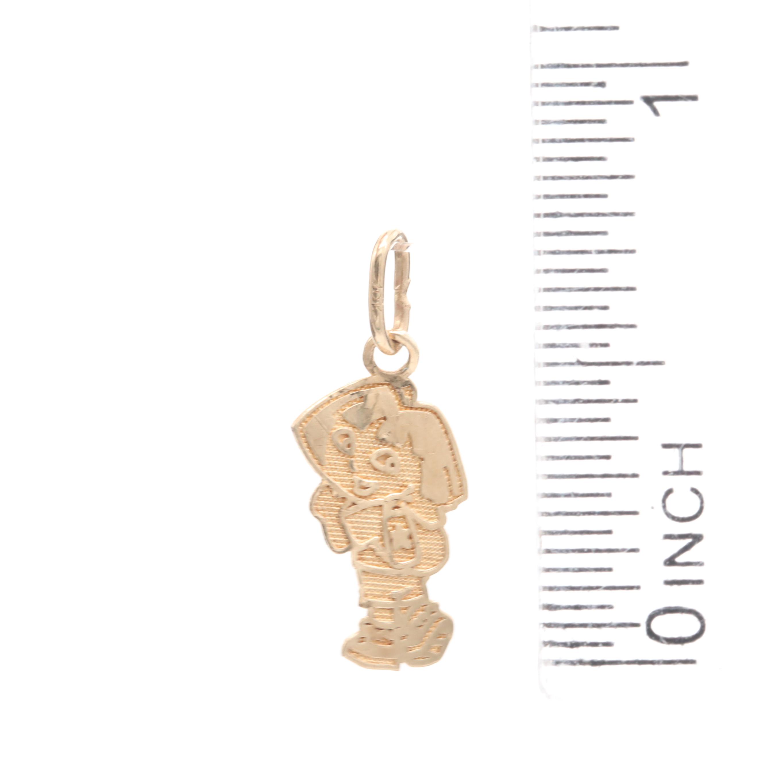 10K Yellow Gold Dora The Explorer Pendant
