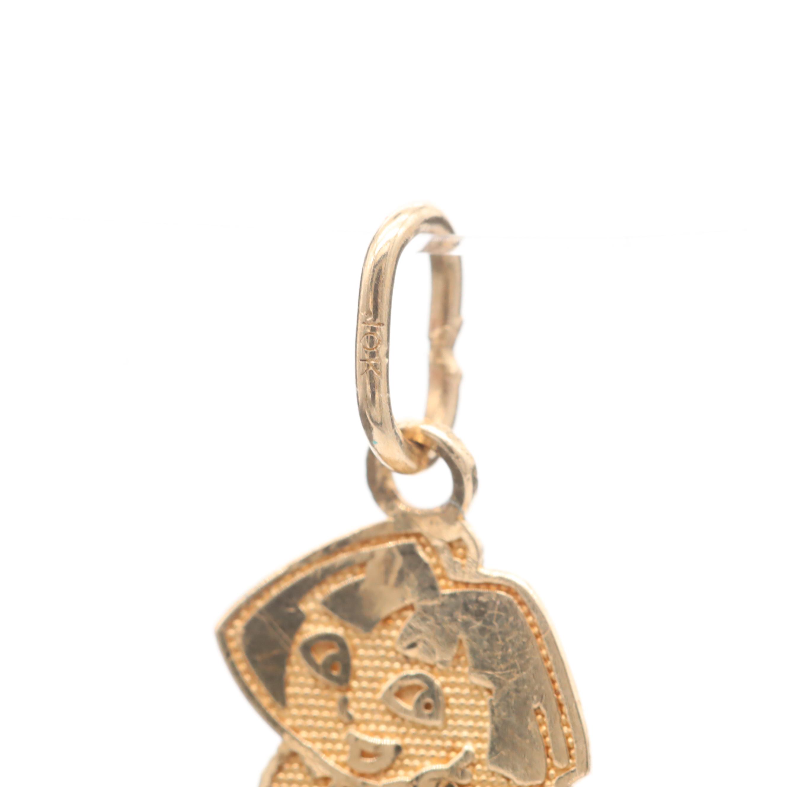 10K Yellow Gold Dora The Explorer Pendant