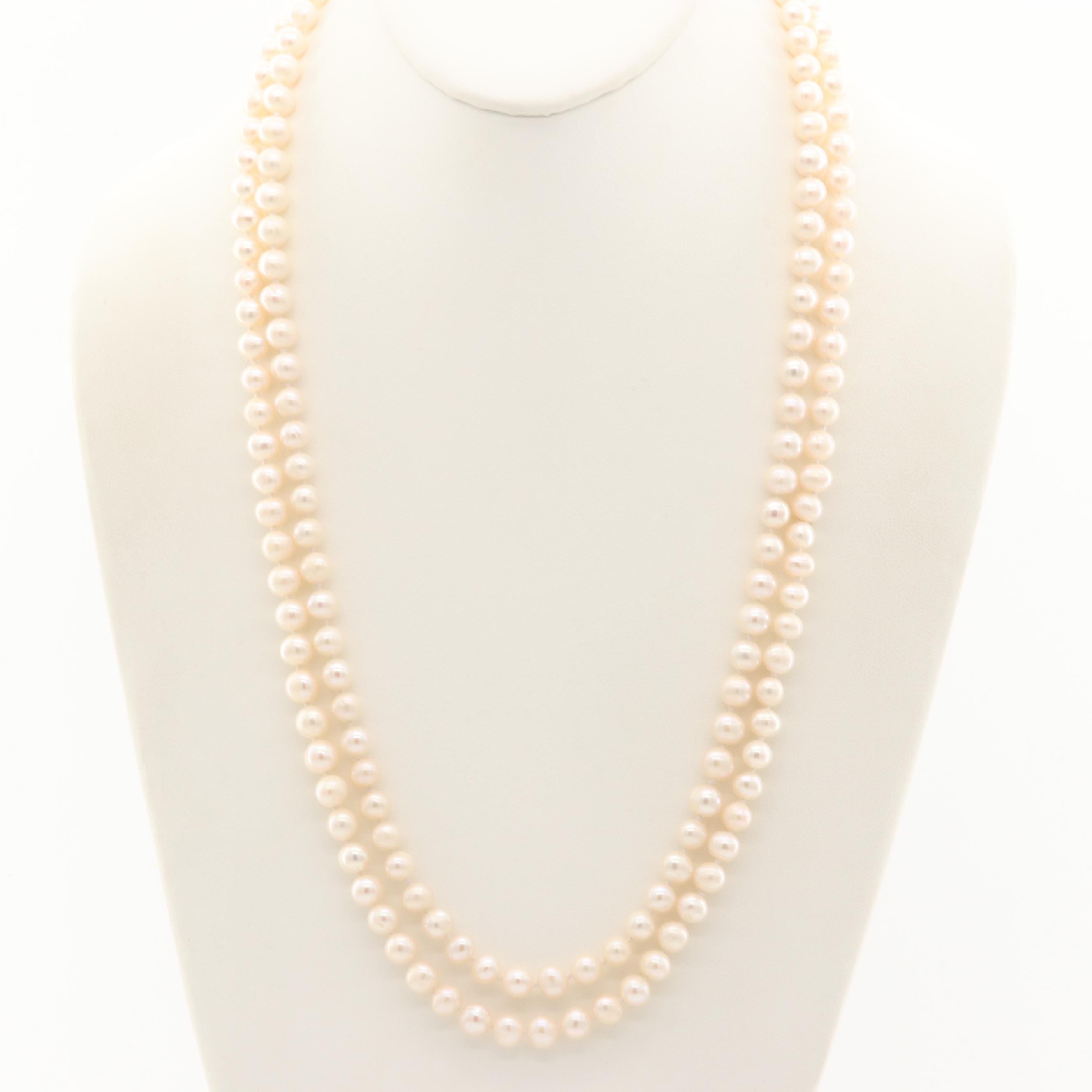 Individually Knotted Cultured Pearl Endless Necklace