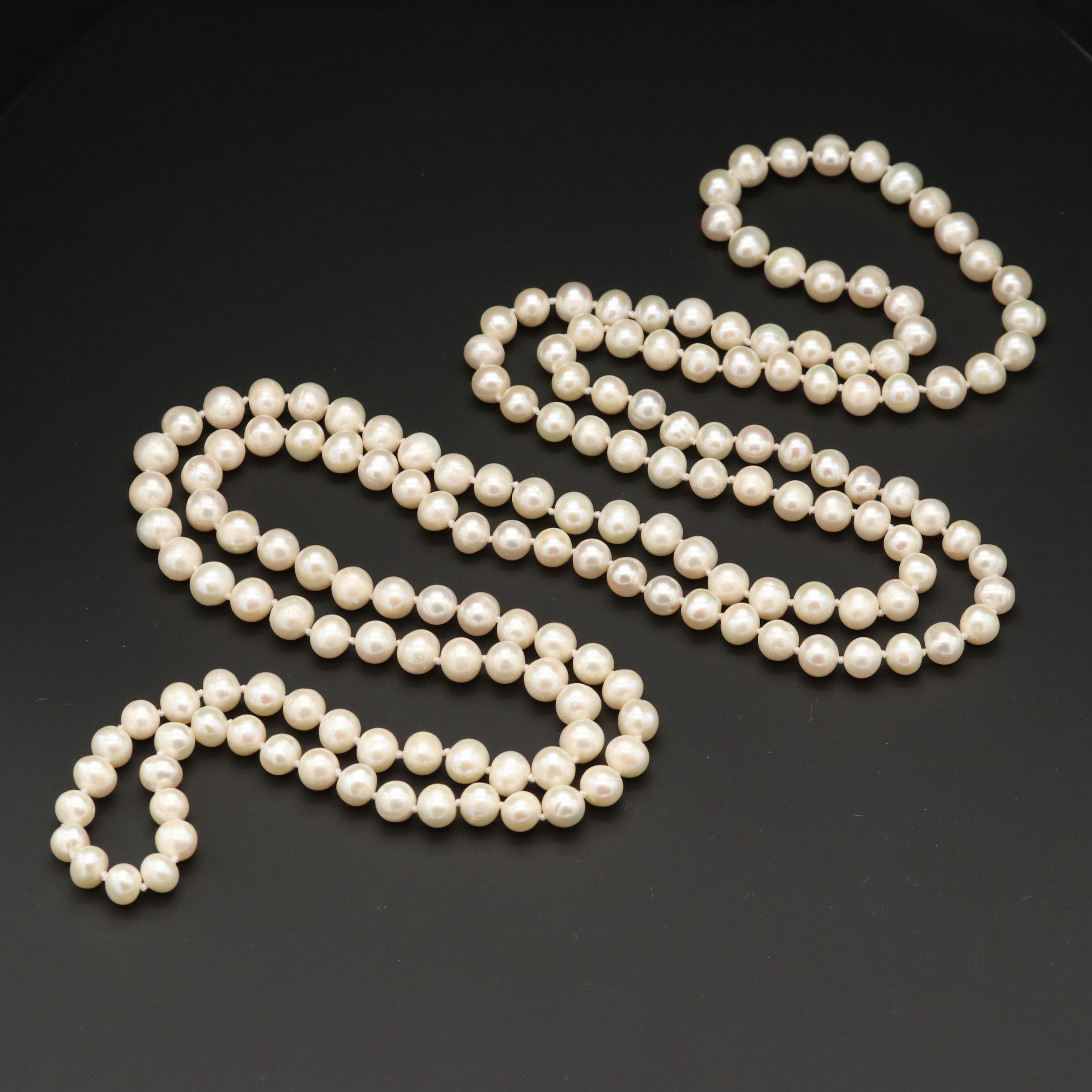 Individually Knotted Cultured Pearl Endless Necklace