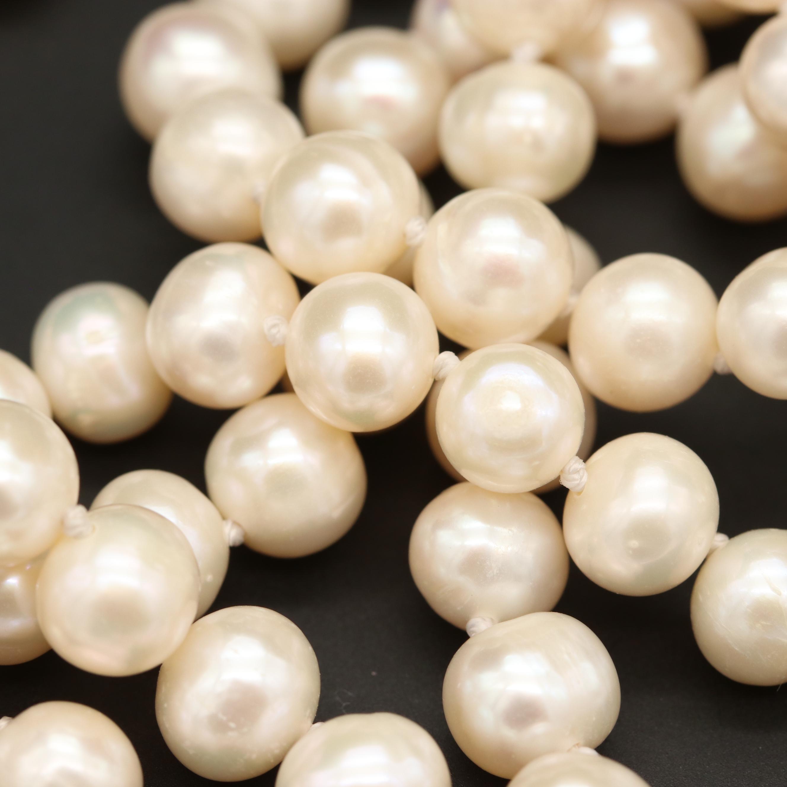 Individually Knotted Cultured Pearl Endless Necklace
