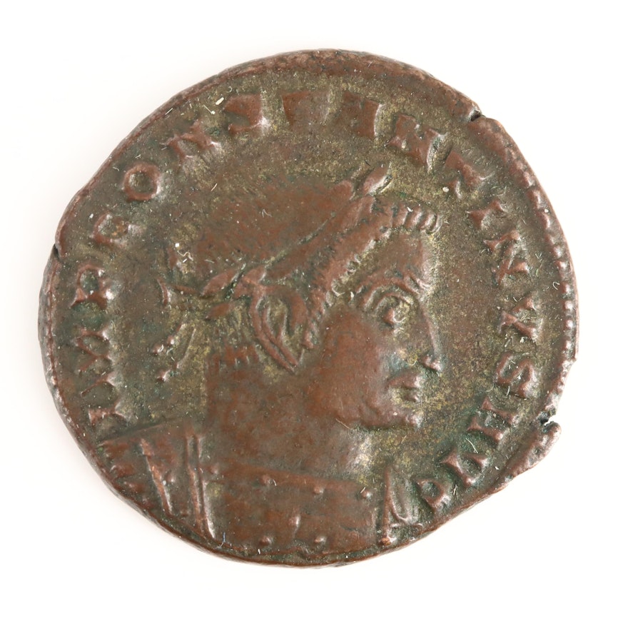 Ancient Roman Constantine I AE Follis Coin, Circa 207-337 AD