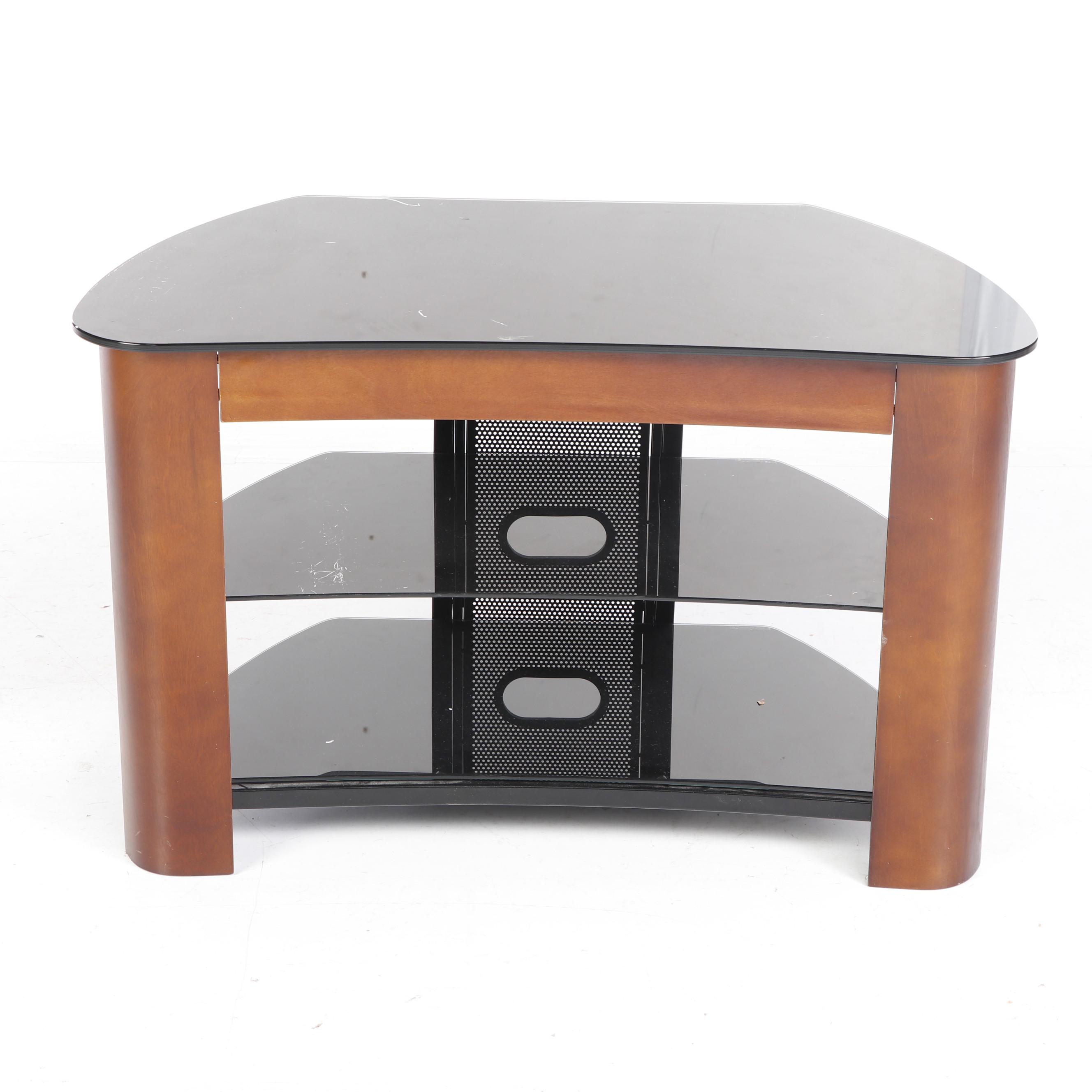 Contemporary Modern Three Tier Glass Console Table