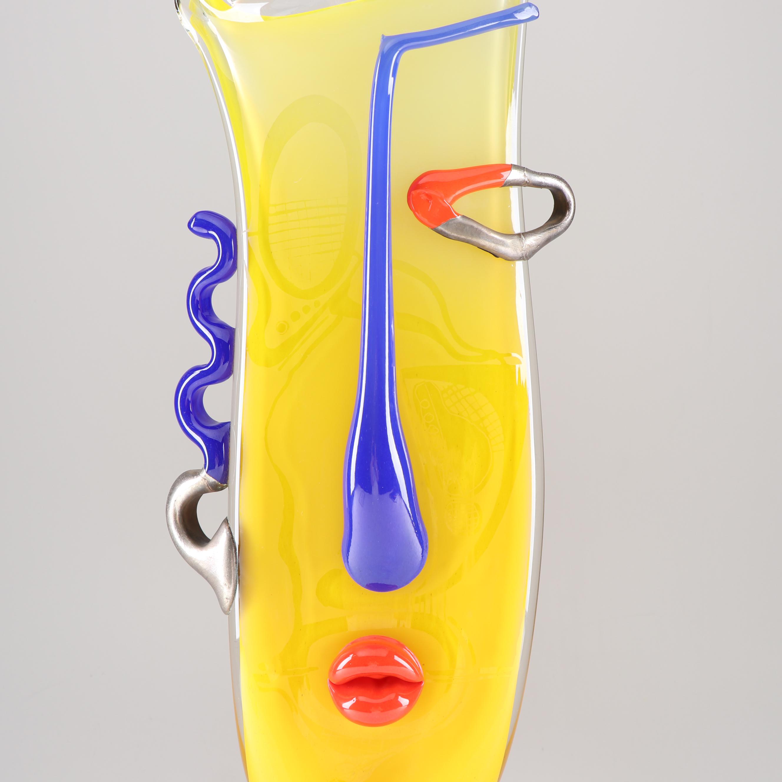 Ion Tamaian Art Glass Sculpture "Printesa Cap Patr.Pe Soclu"