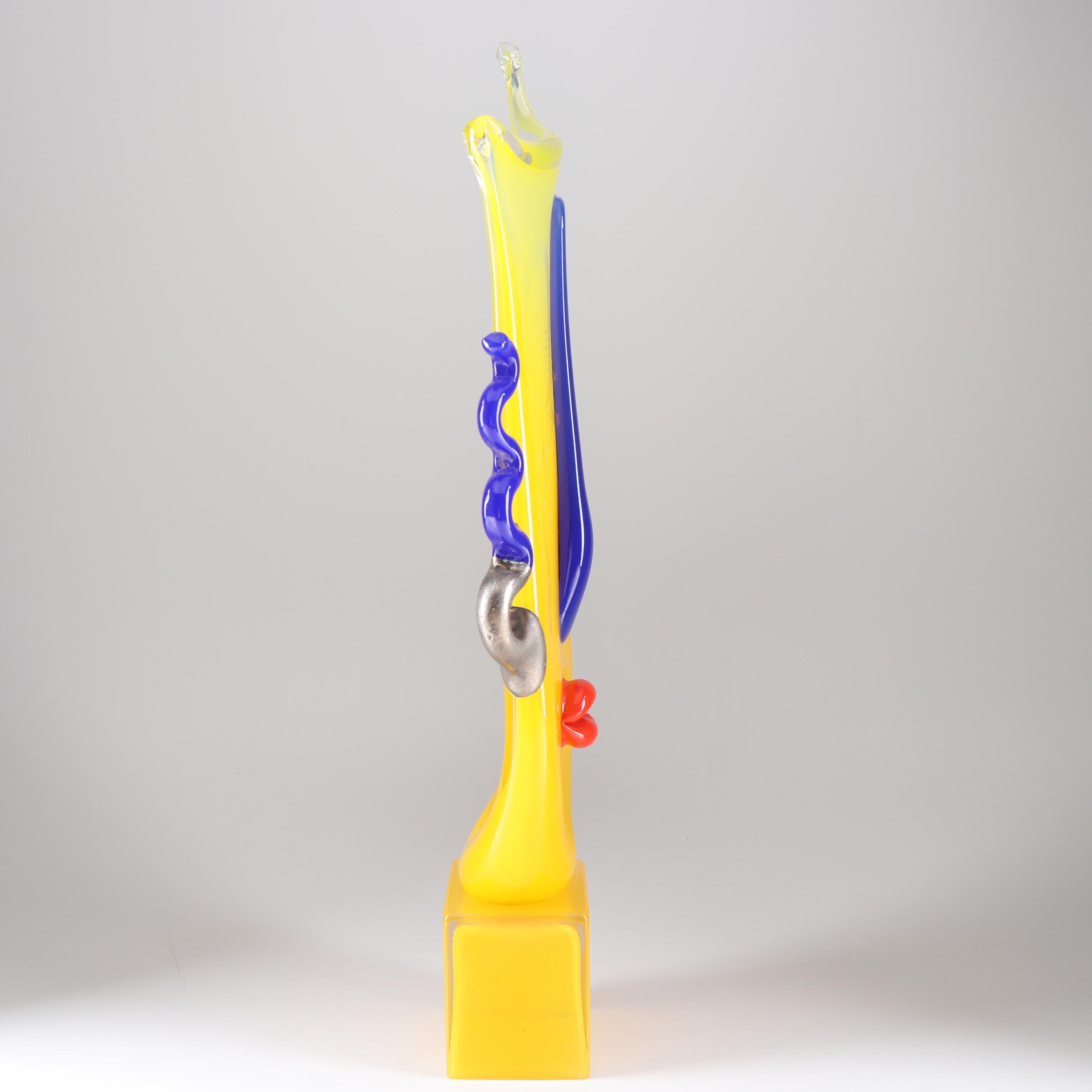 Ion Tamaian Art Glass Sculpture "Printesa Cap Patr.Pe Soclu"