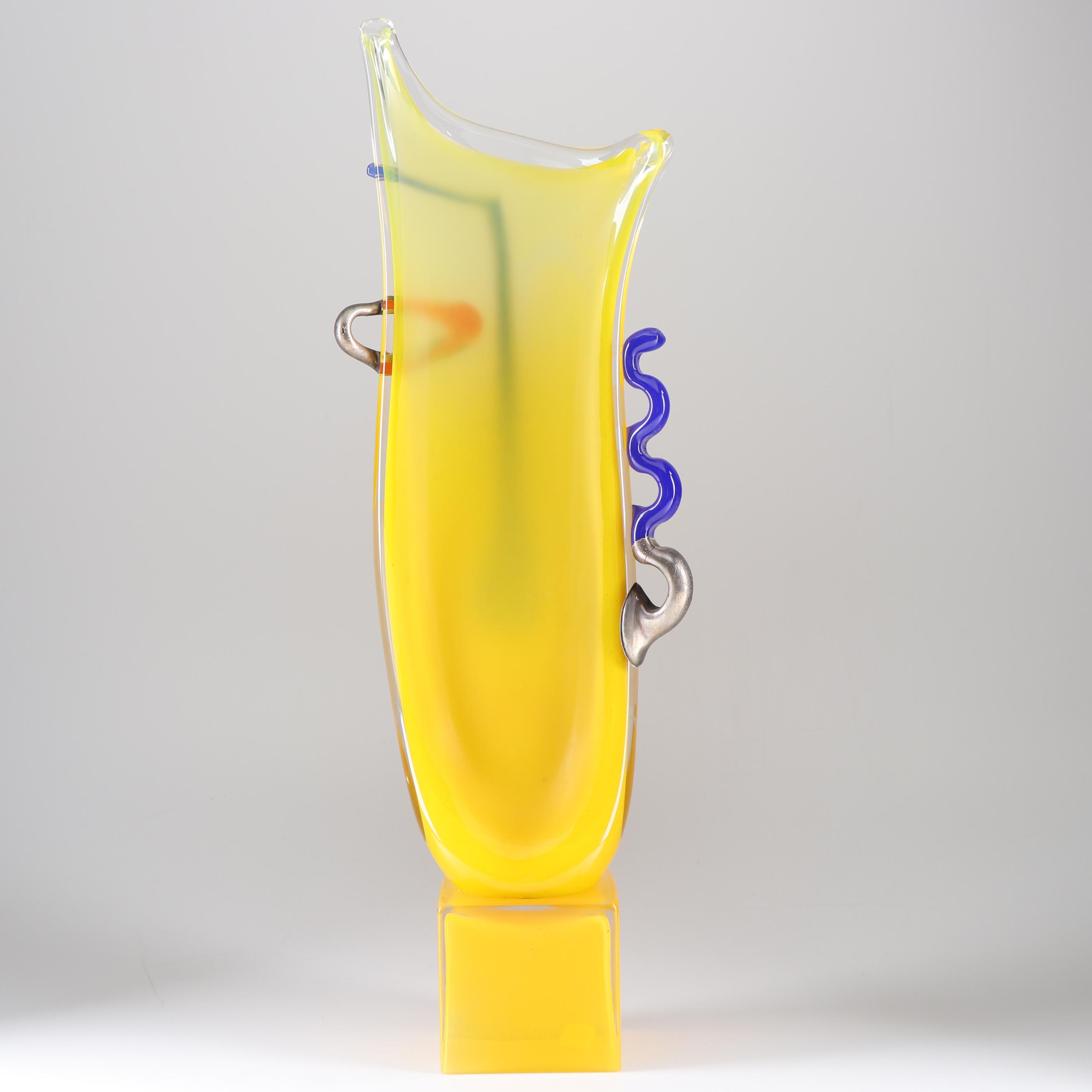 Ion Tamaian Art Glass Sculpture "Printesa Cap Patr.Pe Soclu"