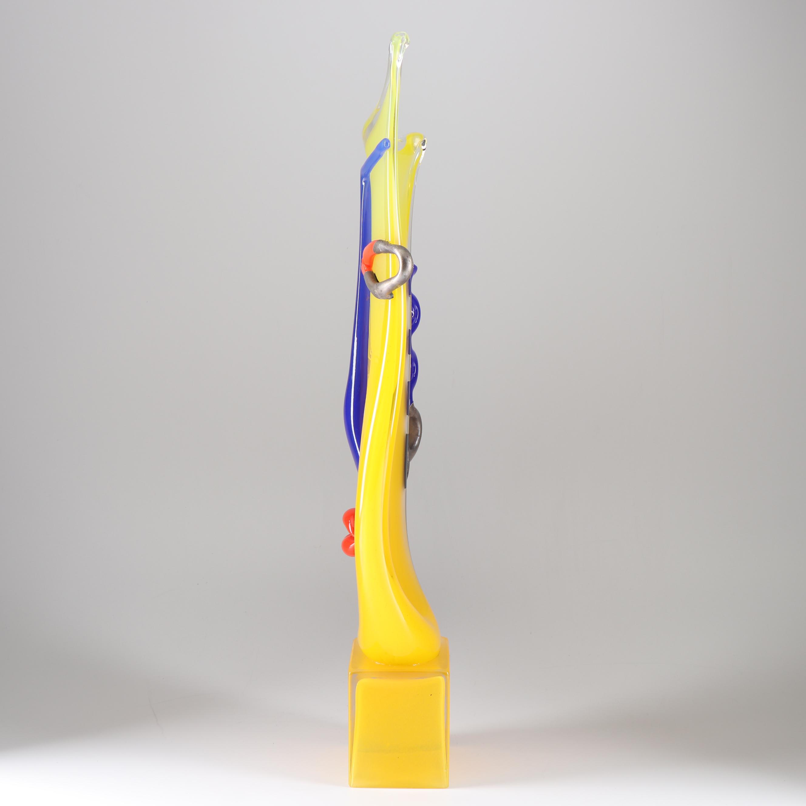 Ion Tamaian Art Glass Sculpture "Printesa Cap Patr.Pe Soclu"