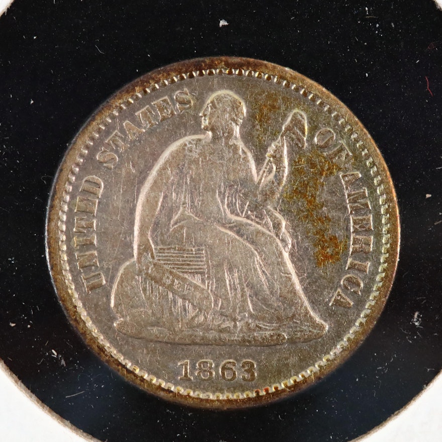 An 1863-S Liberty Seated Silver Half Dime