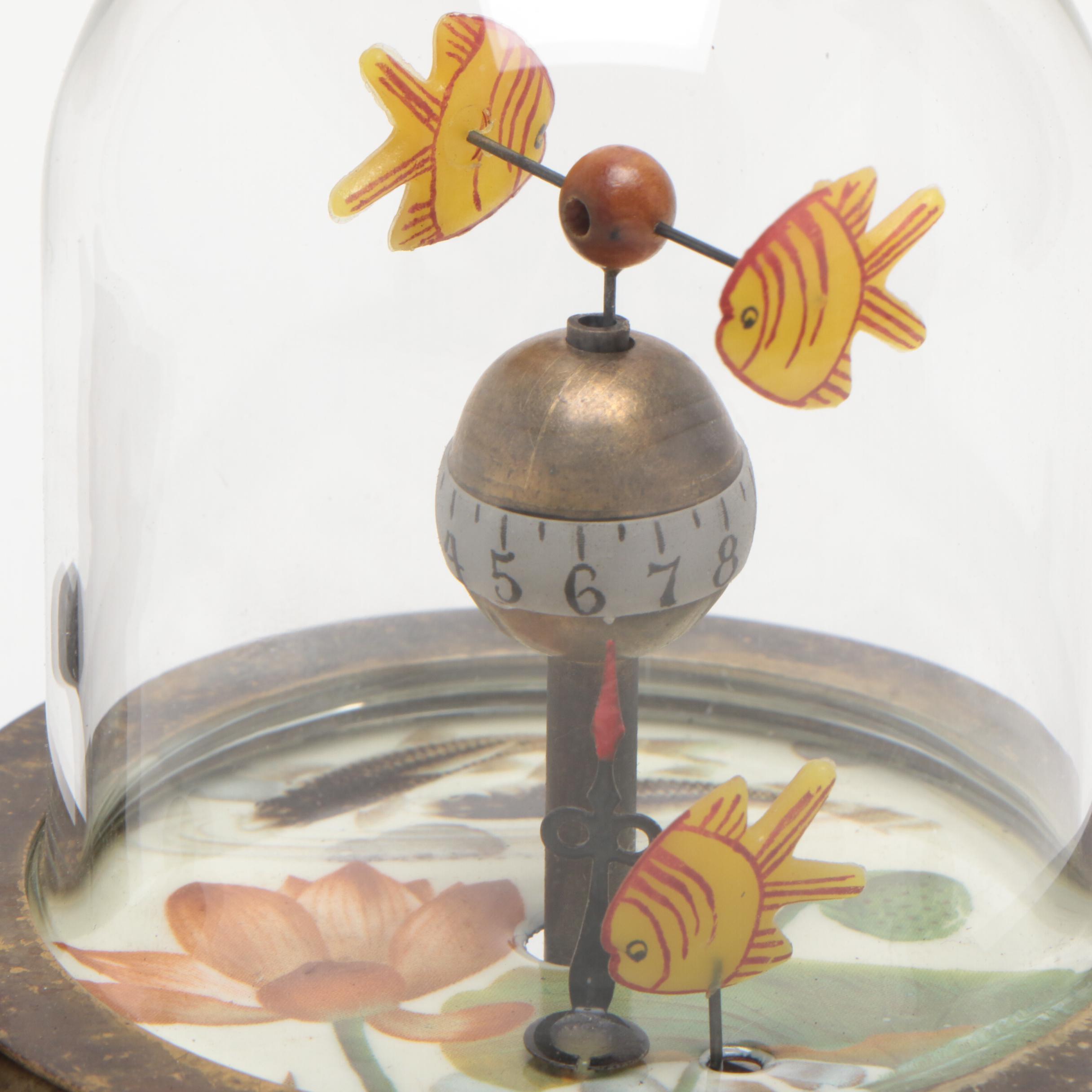 Cat Watching Fish Automaton Novelty Clock