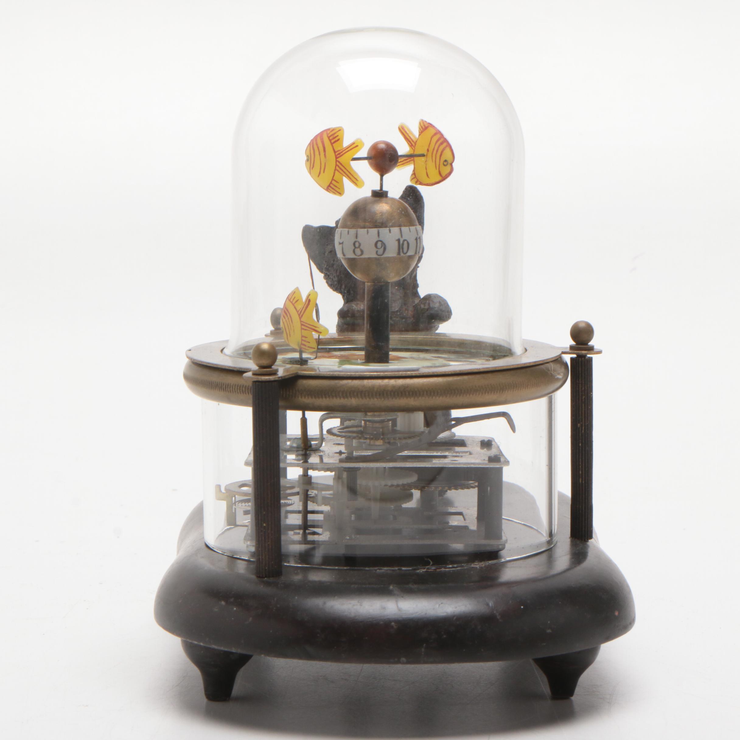 Cat Watching Fish Automaton Novelty Clock