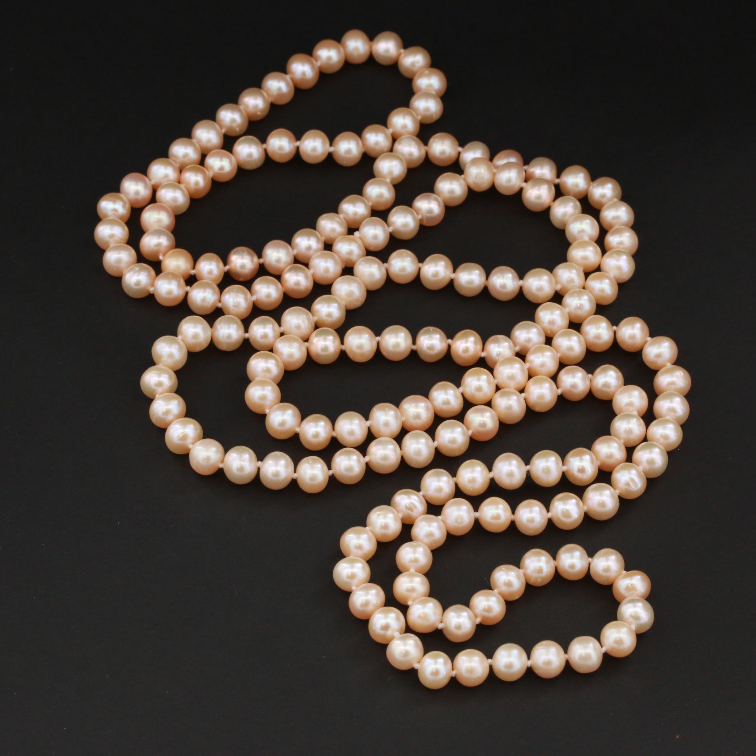 Cultured Pearl Endless Hand Knotted Necklace