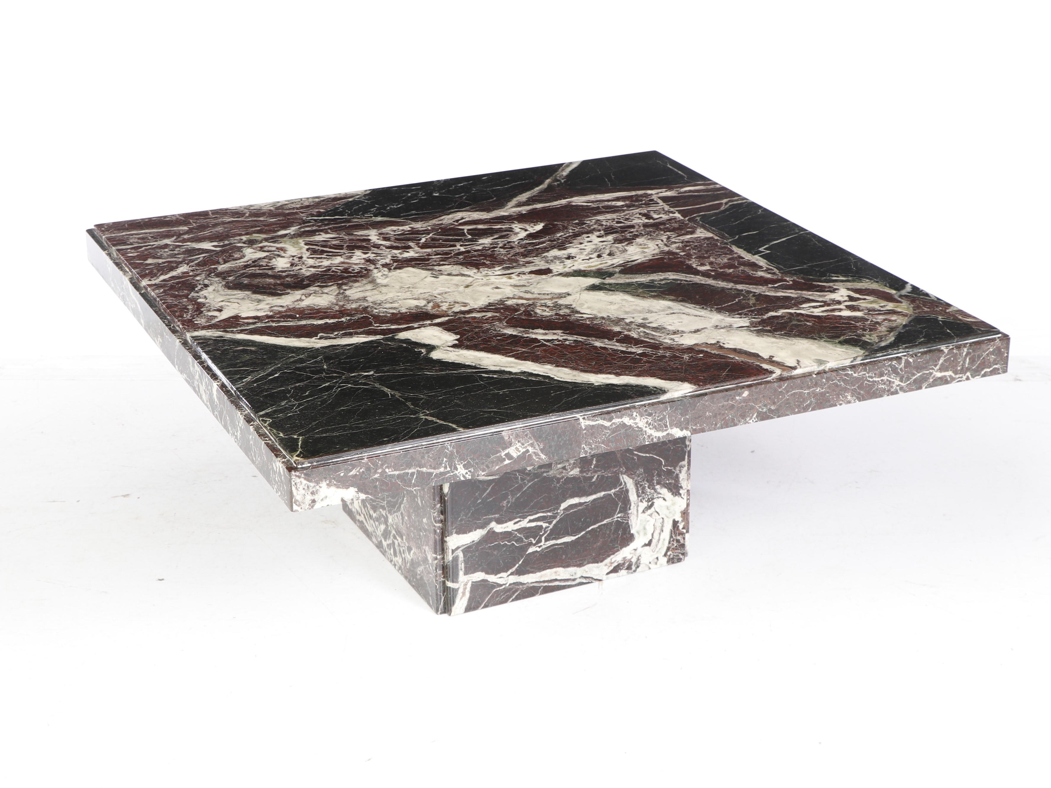 Italian Black Marble Modern Coffee Table