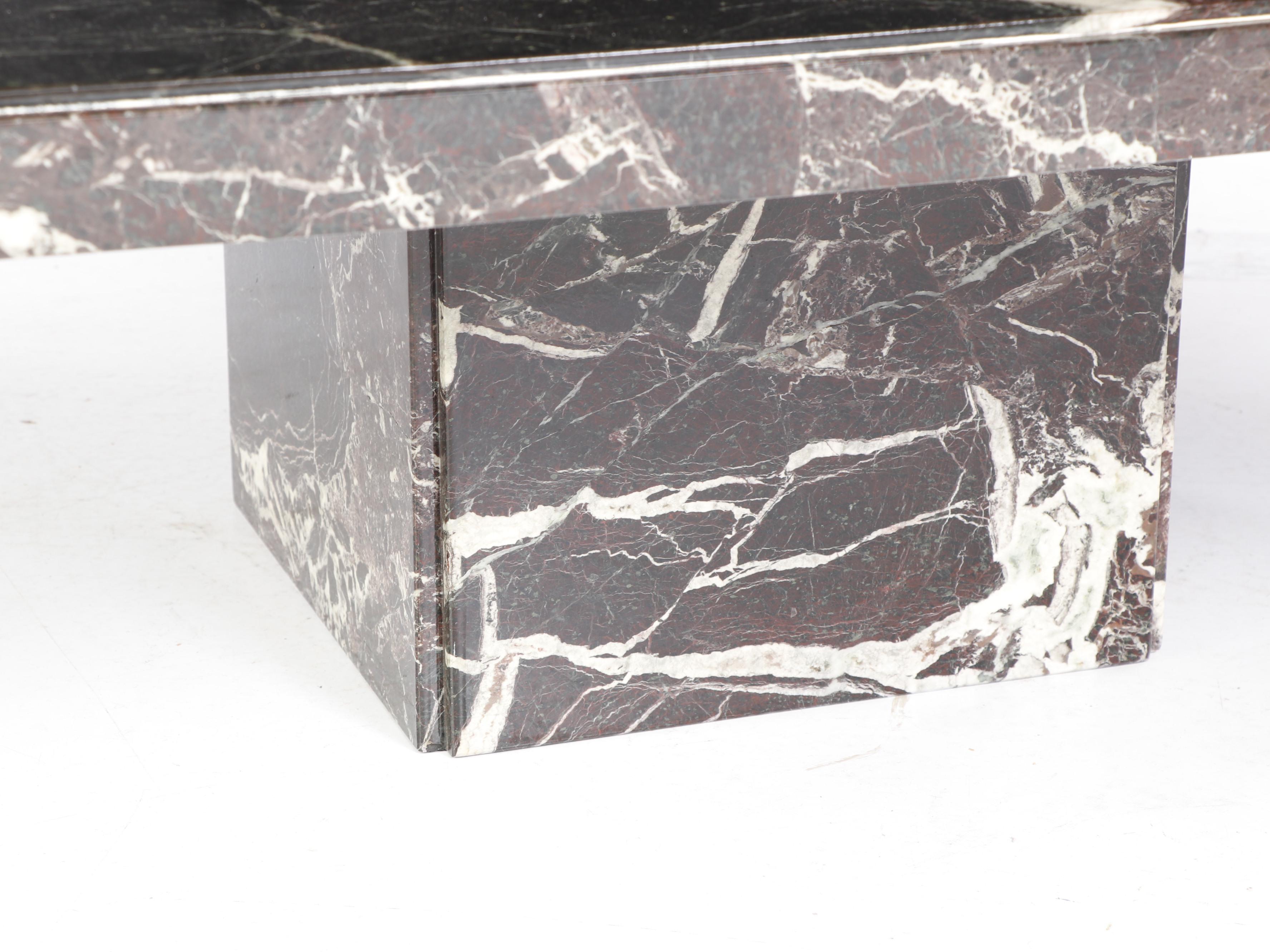 Italian Black Marble Modern Coffee Table