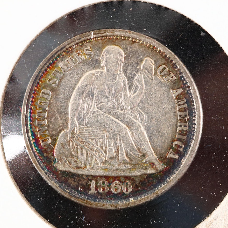 1860 Liberty Seated Silver Dime