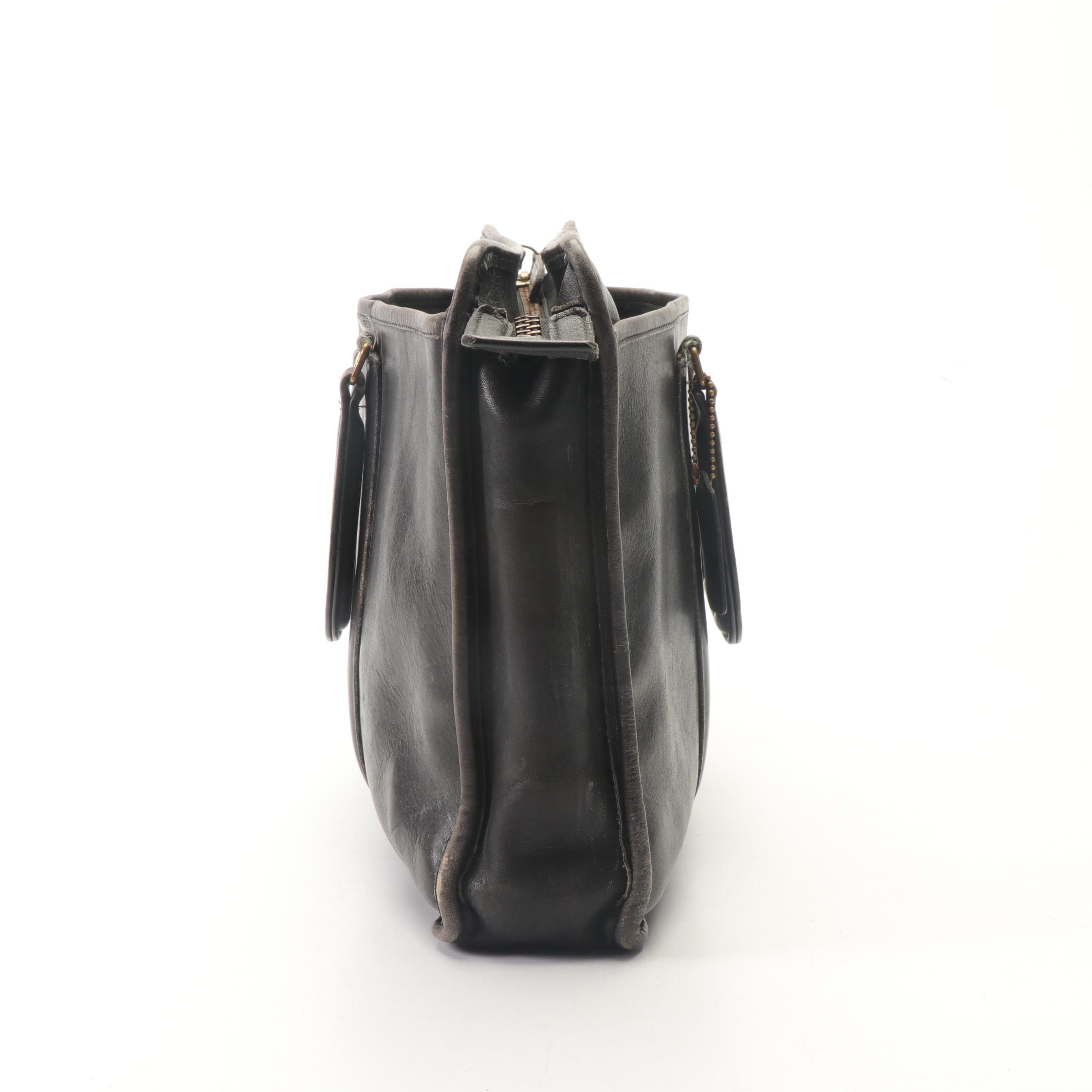 Coach Black Leather Briefcase, Vintage
