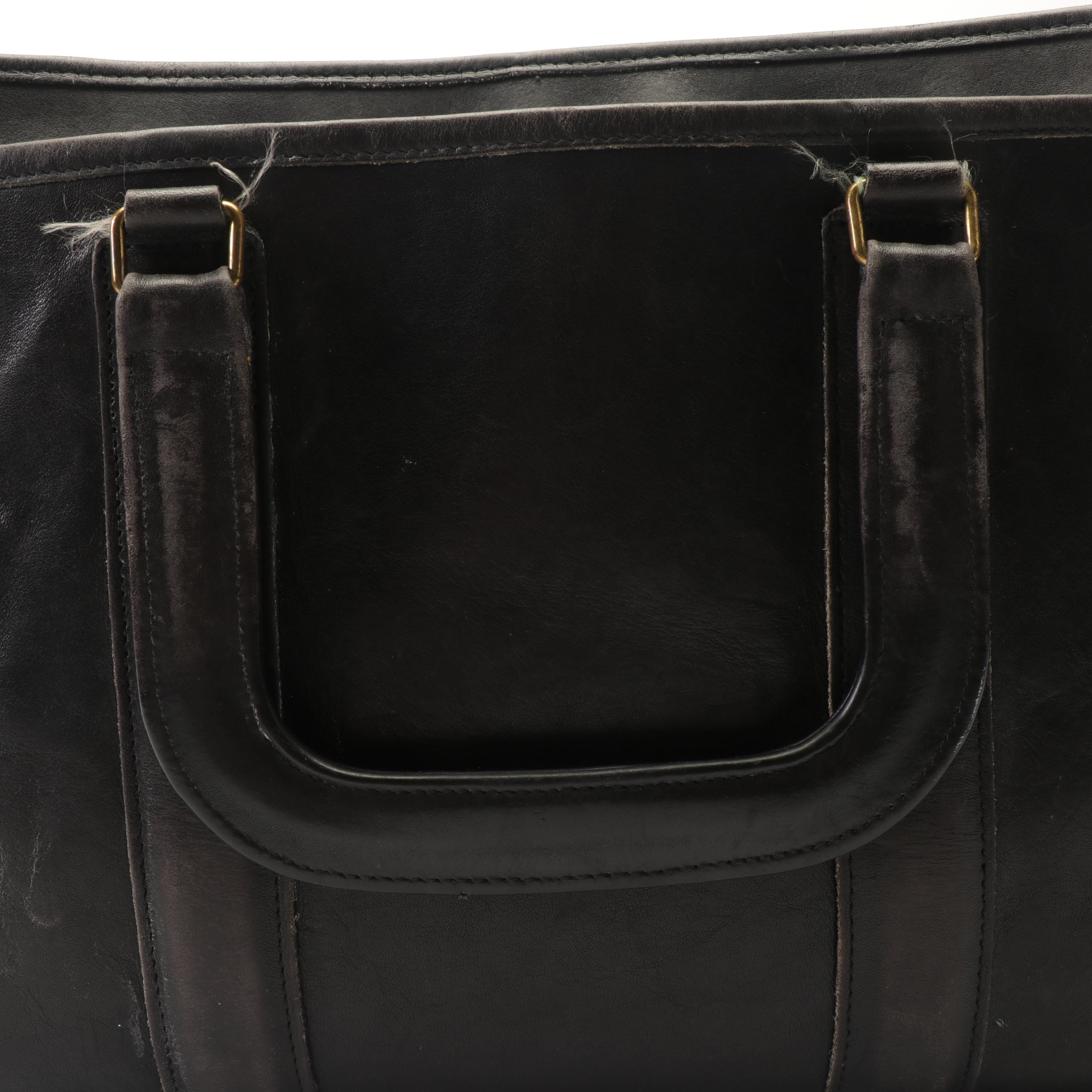 Coach Black Leather Briefcase, Vintage