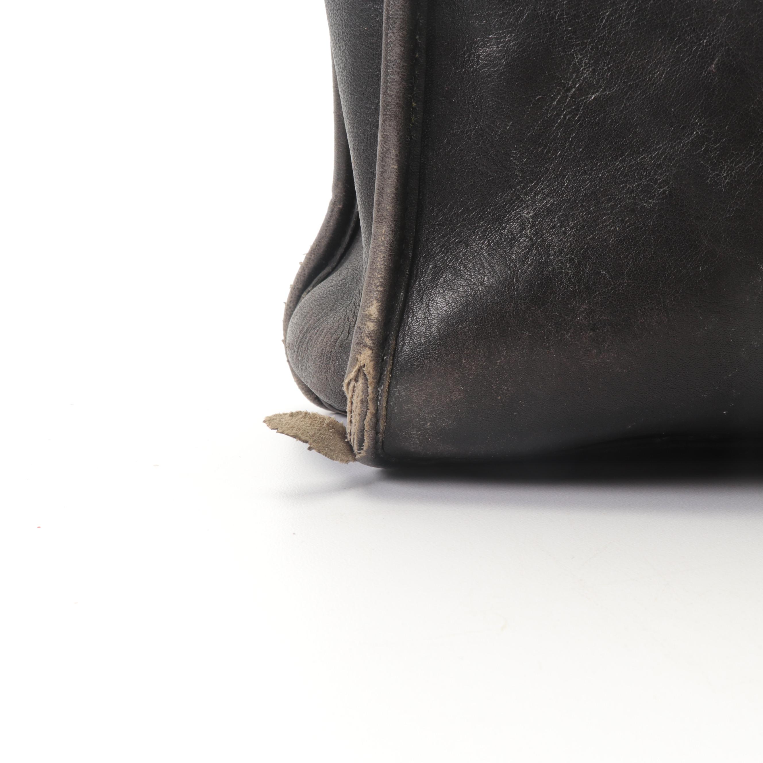 Coach Black Leather Briefcase, Vintage