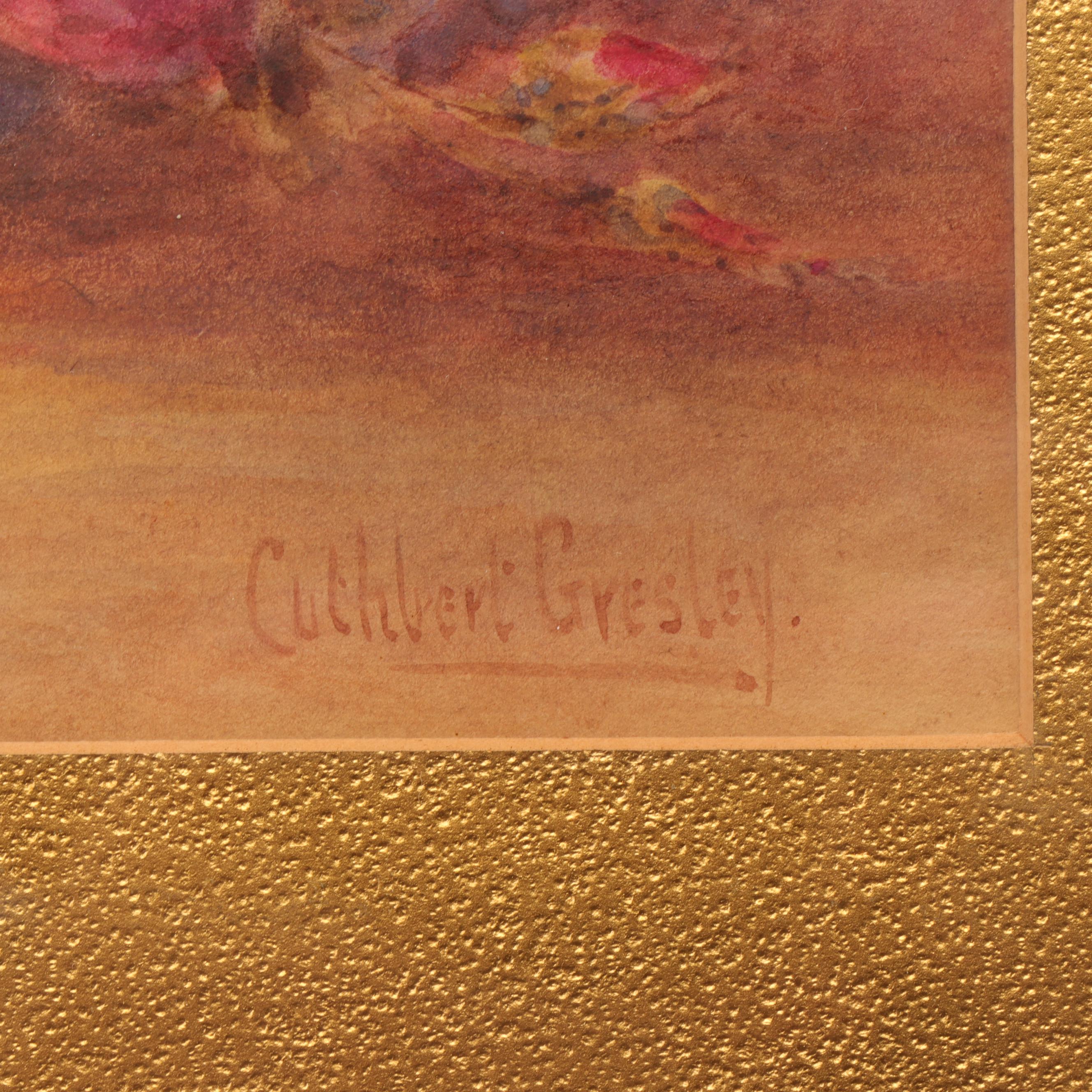 Pair of Cuthbert Gresley Rose Still Life Watercolors