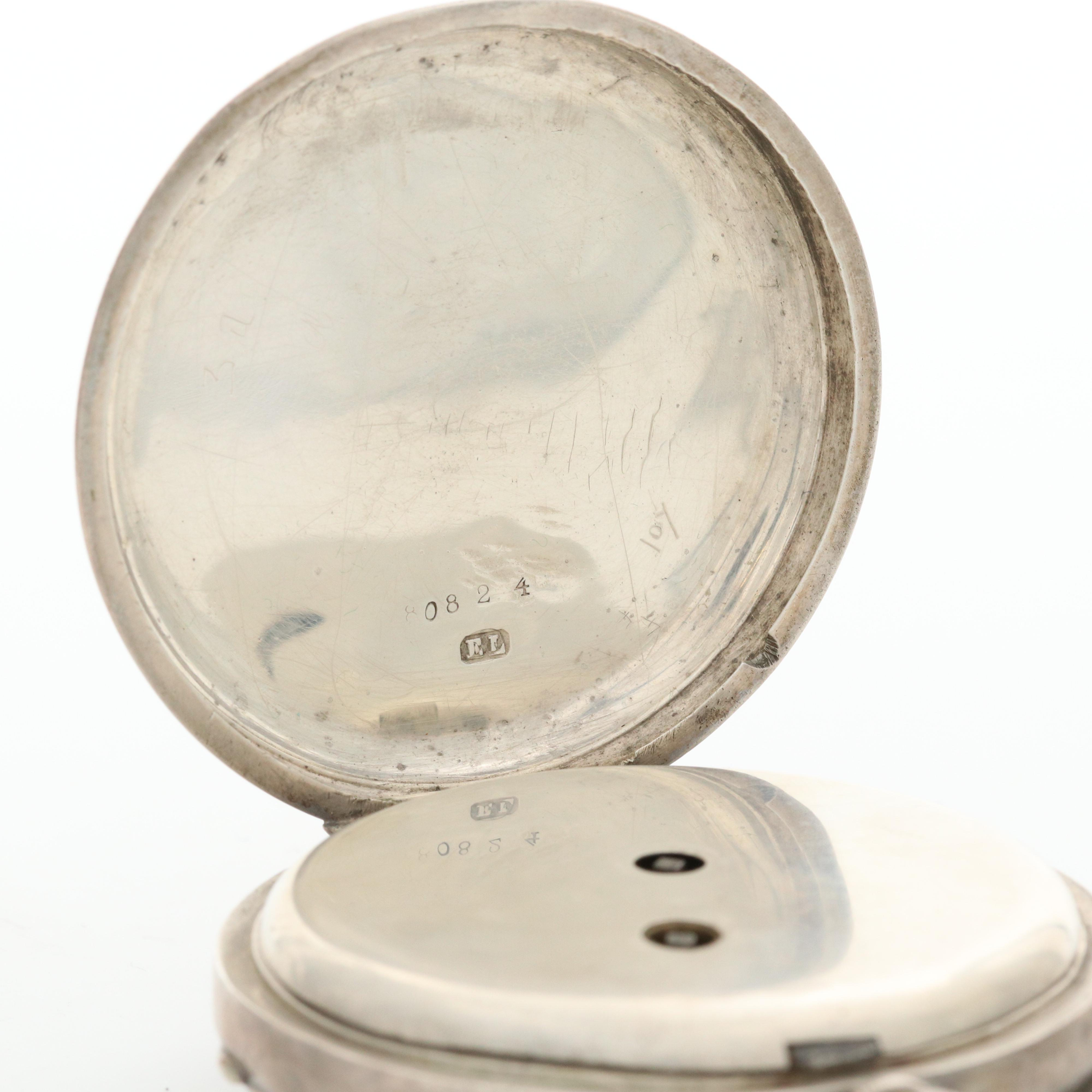 Antique Kendal & Dent Sterling Silver Open Face Pocket Watch