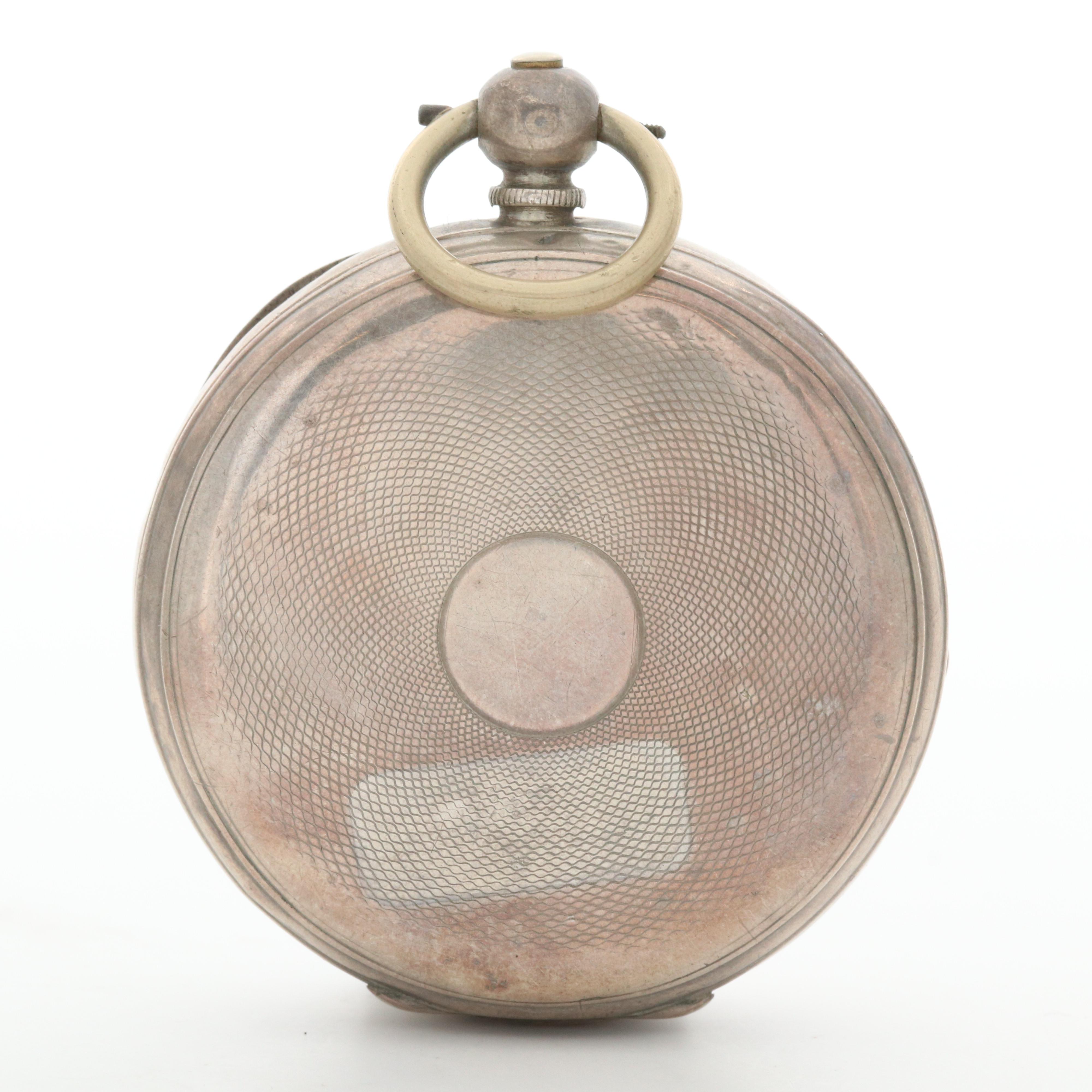 Antique Kendal & Dent Sterling Silver Open Face Pocket Watch