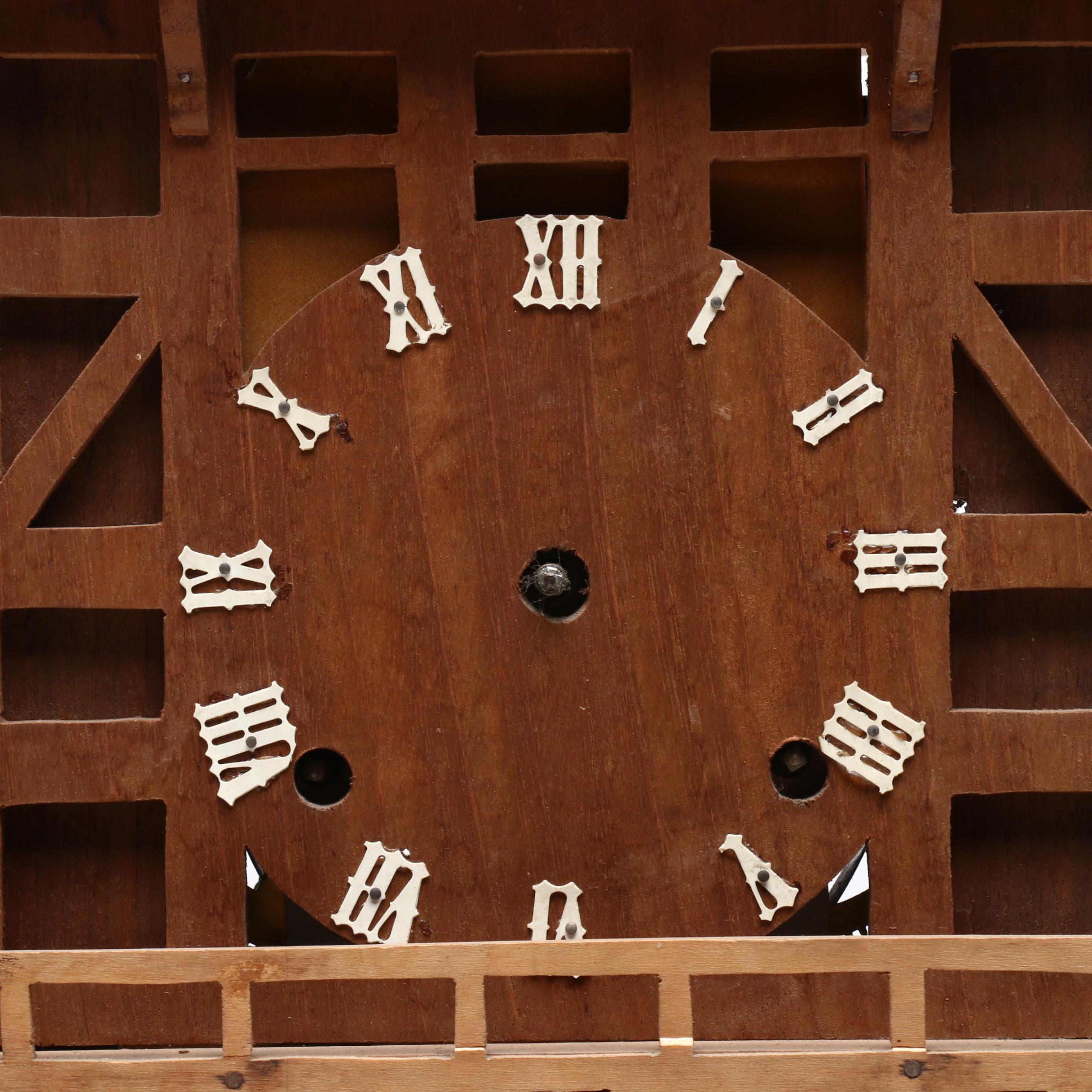 Carved Wooden Mantel Clock