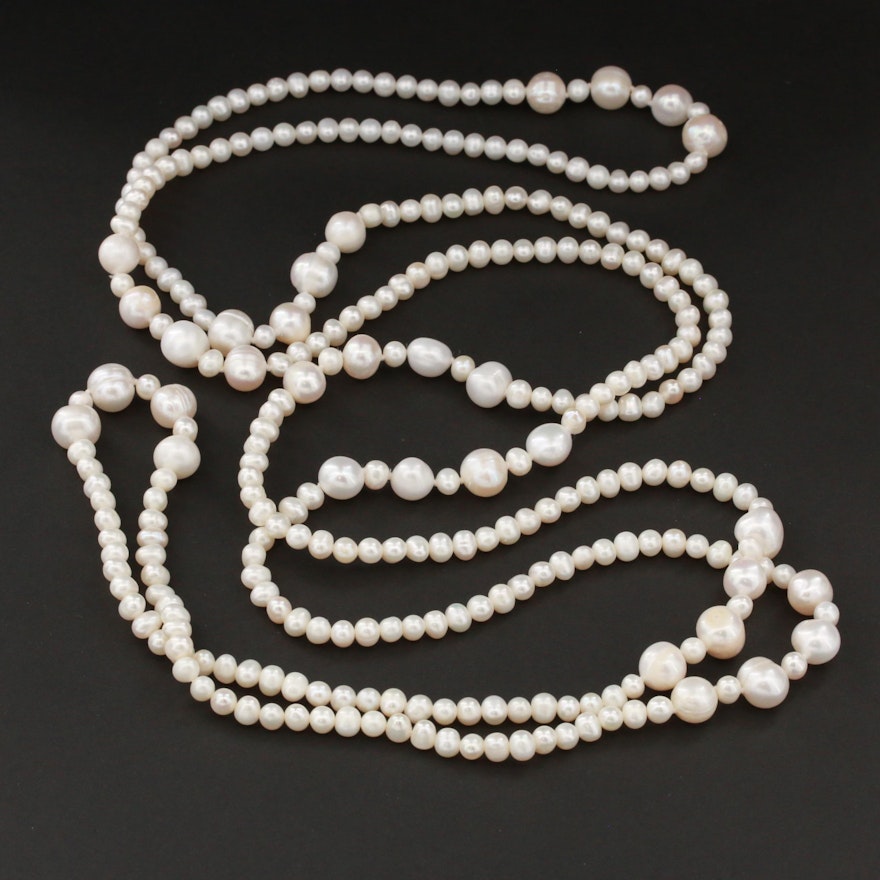 Cultured Pearl Hand Knotted Endless Necklace