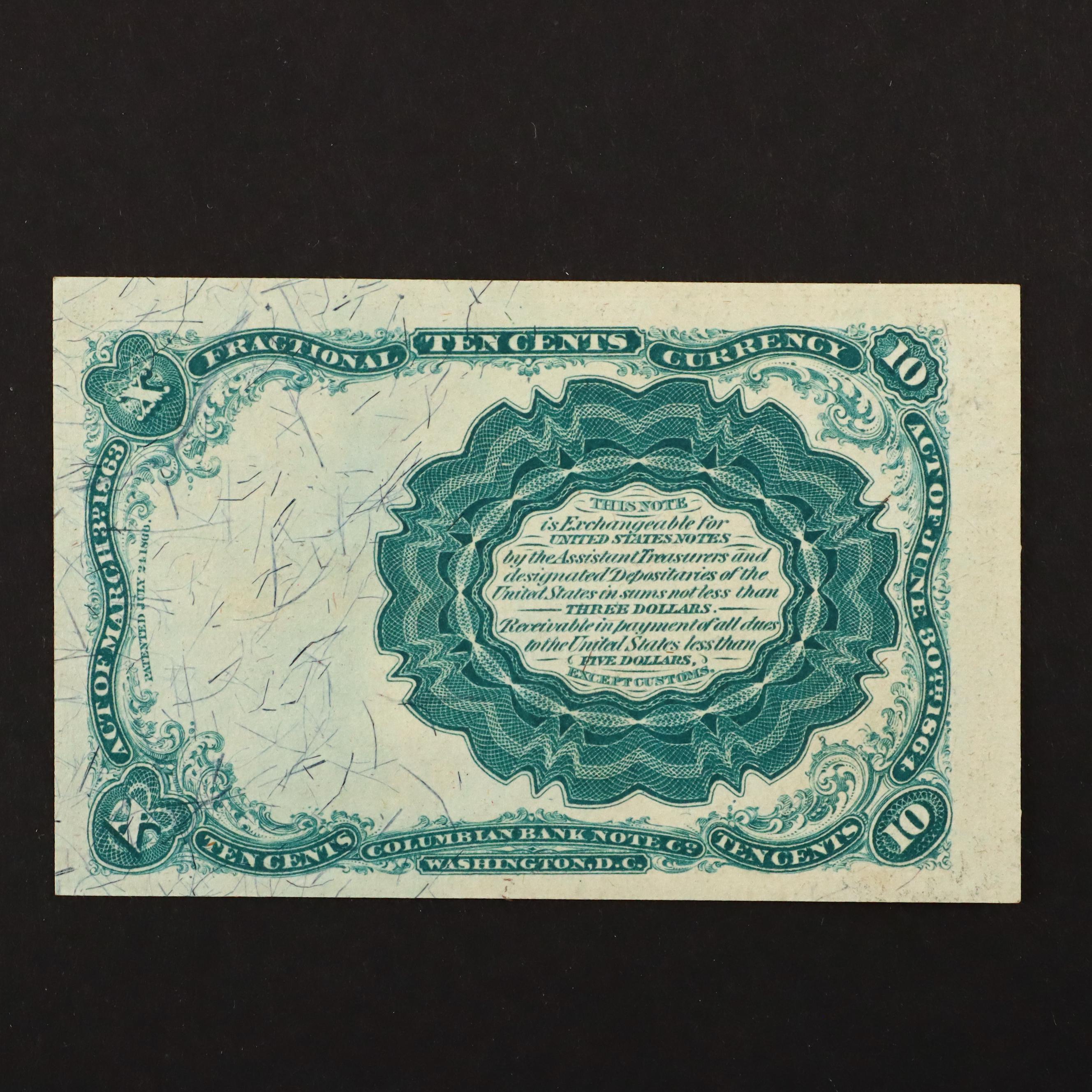 1874 U.S. 10-Cents Fractional Currency Note