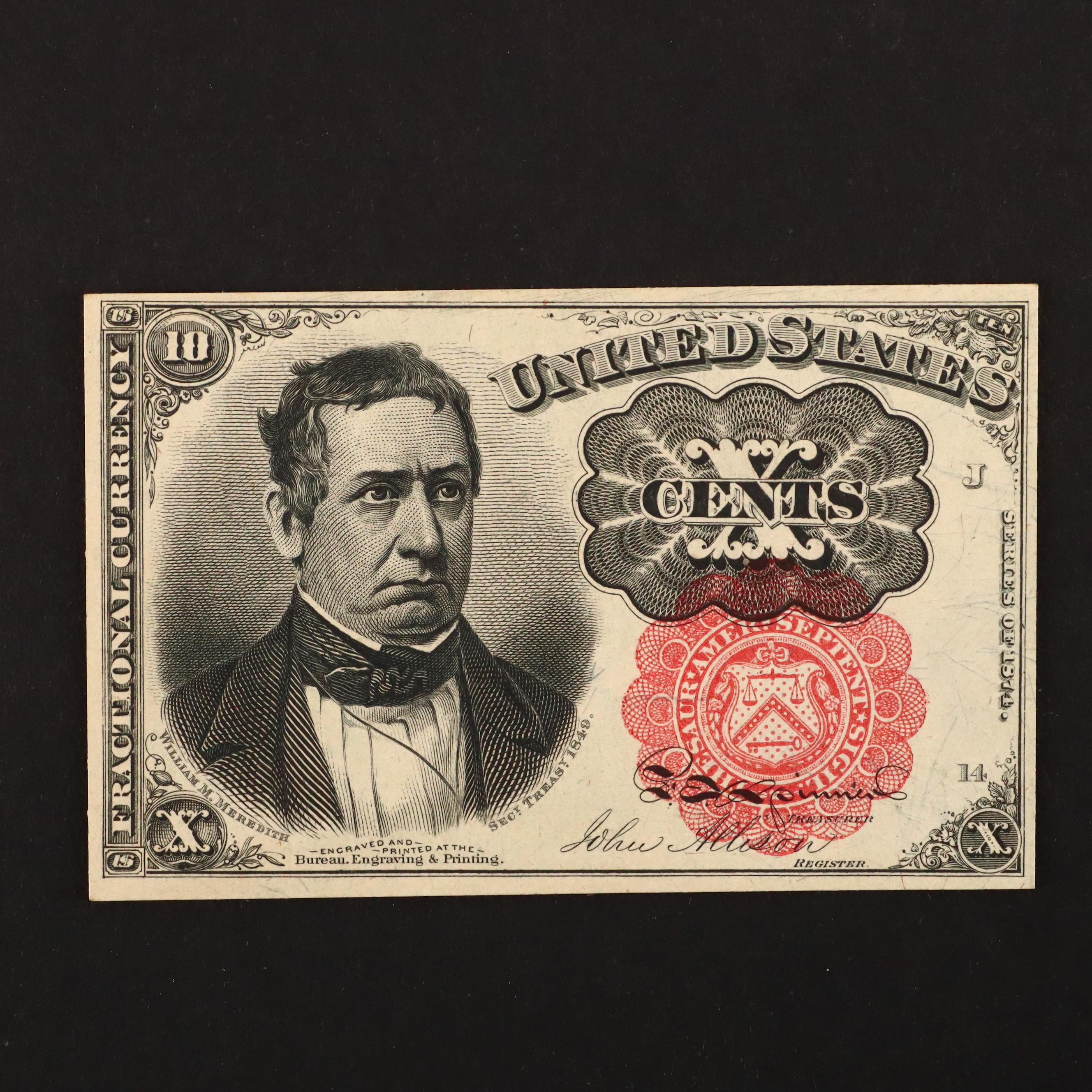 1874 U.S. 10-Cents Fractional Currency Note