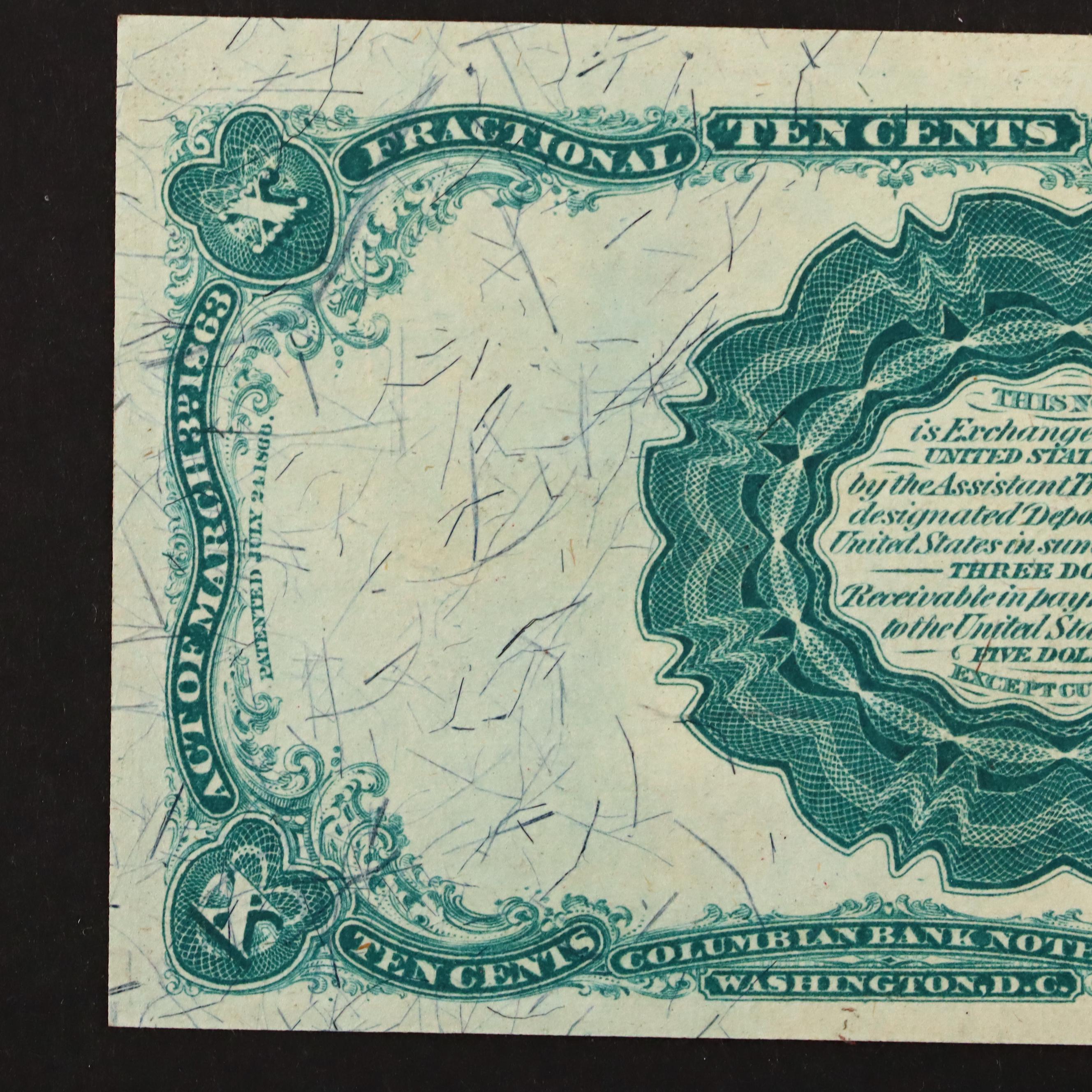 1874 U.S. 10-Cents Fractional Currency Note