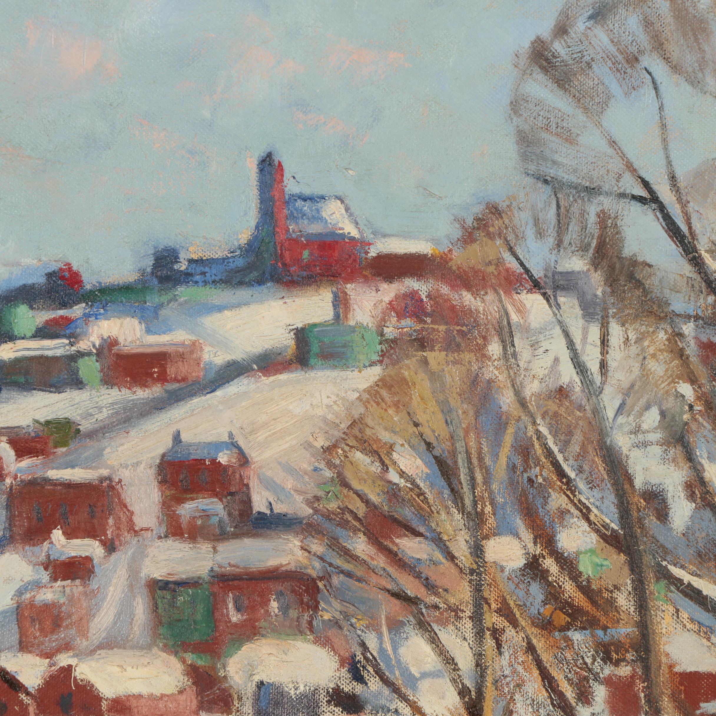 Charles Townsend Painting of Cincinnati Mt. Adams with Immaculata Church