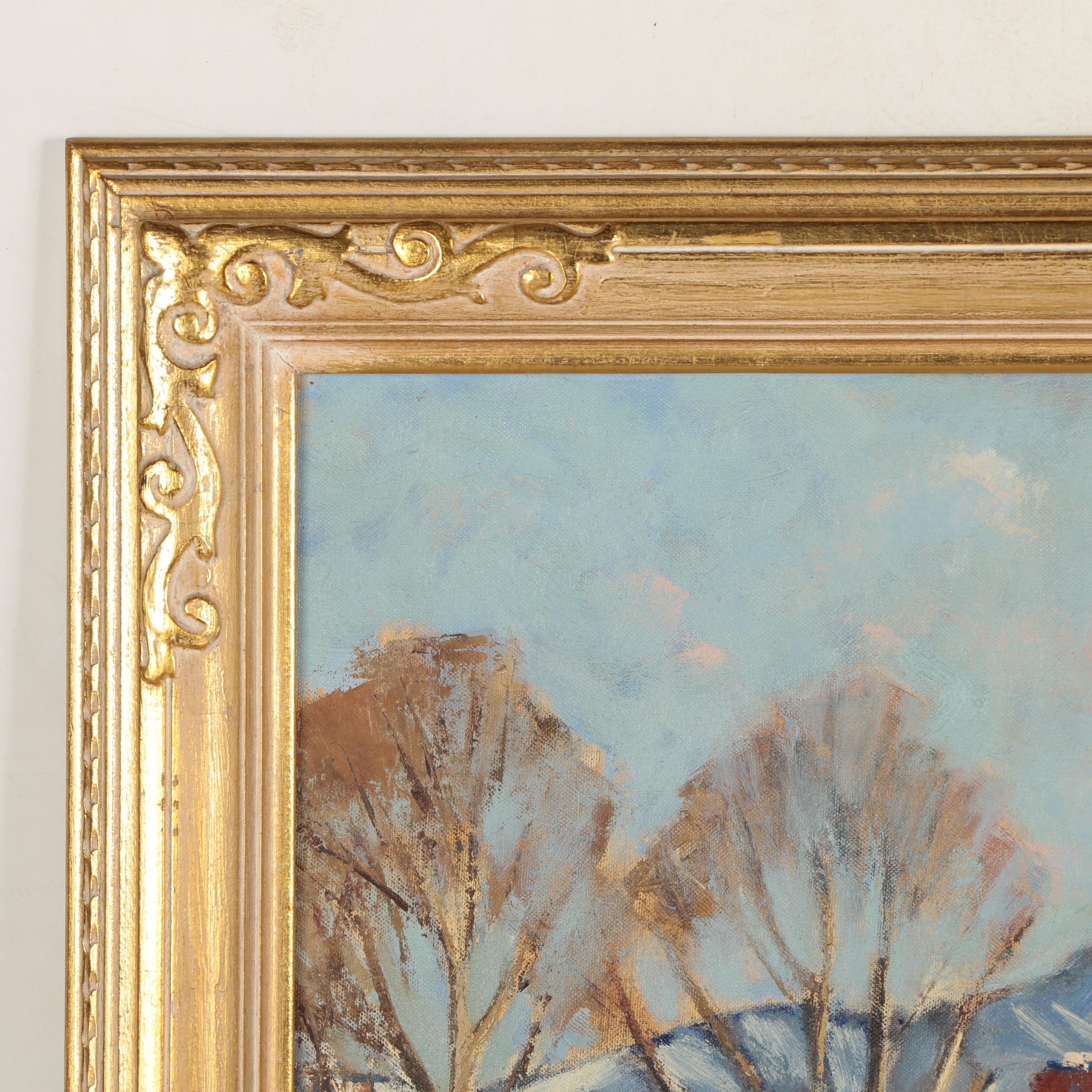 Charles Townsend Painting of Cincinnati Mt. Adams with Immaculata Church