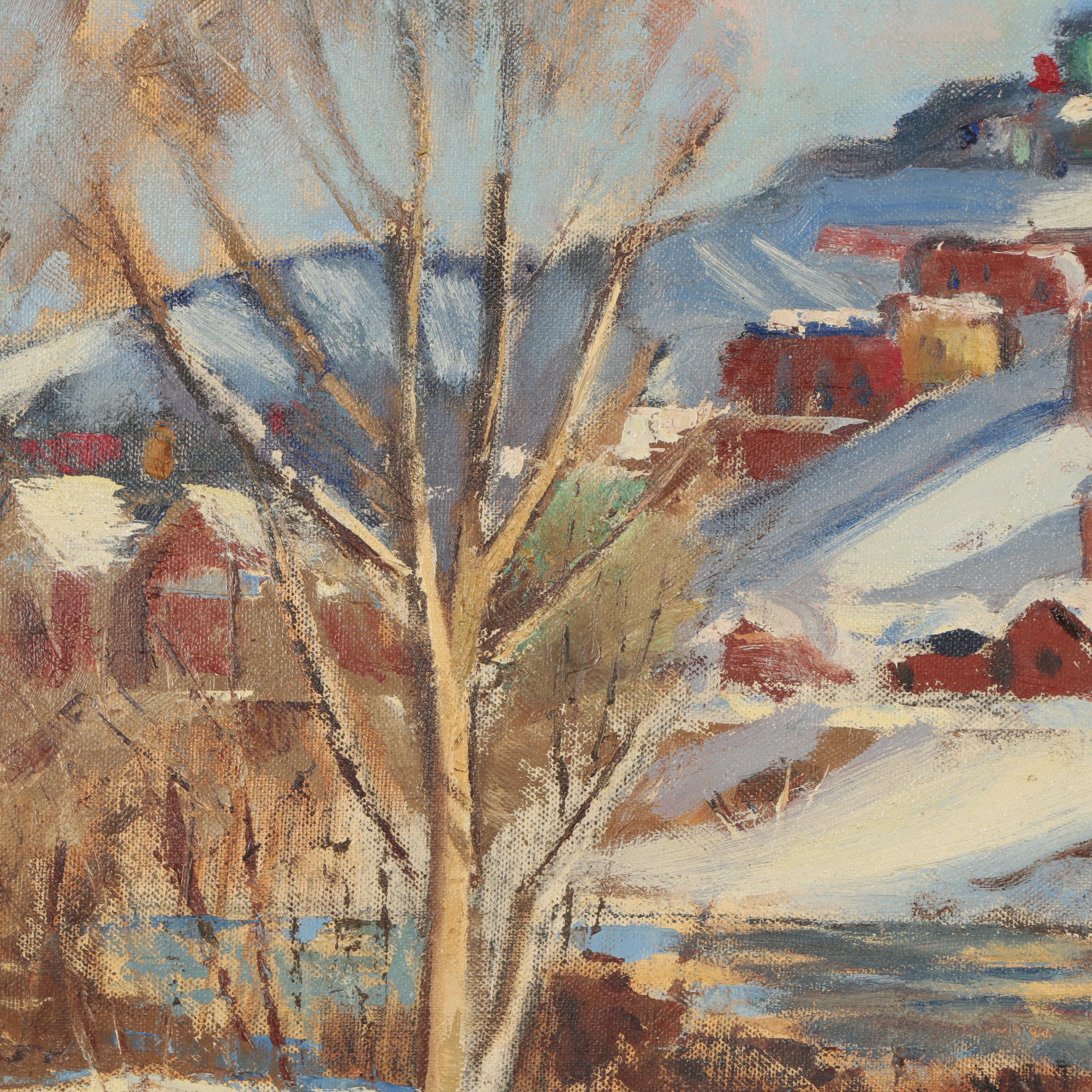 Charles Townsend Painting of Cincinnati Mt. Adams with Immaculata Church