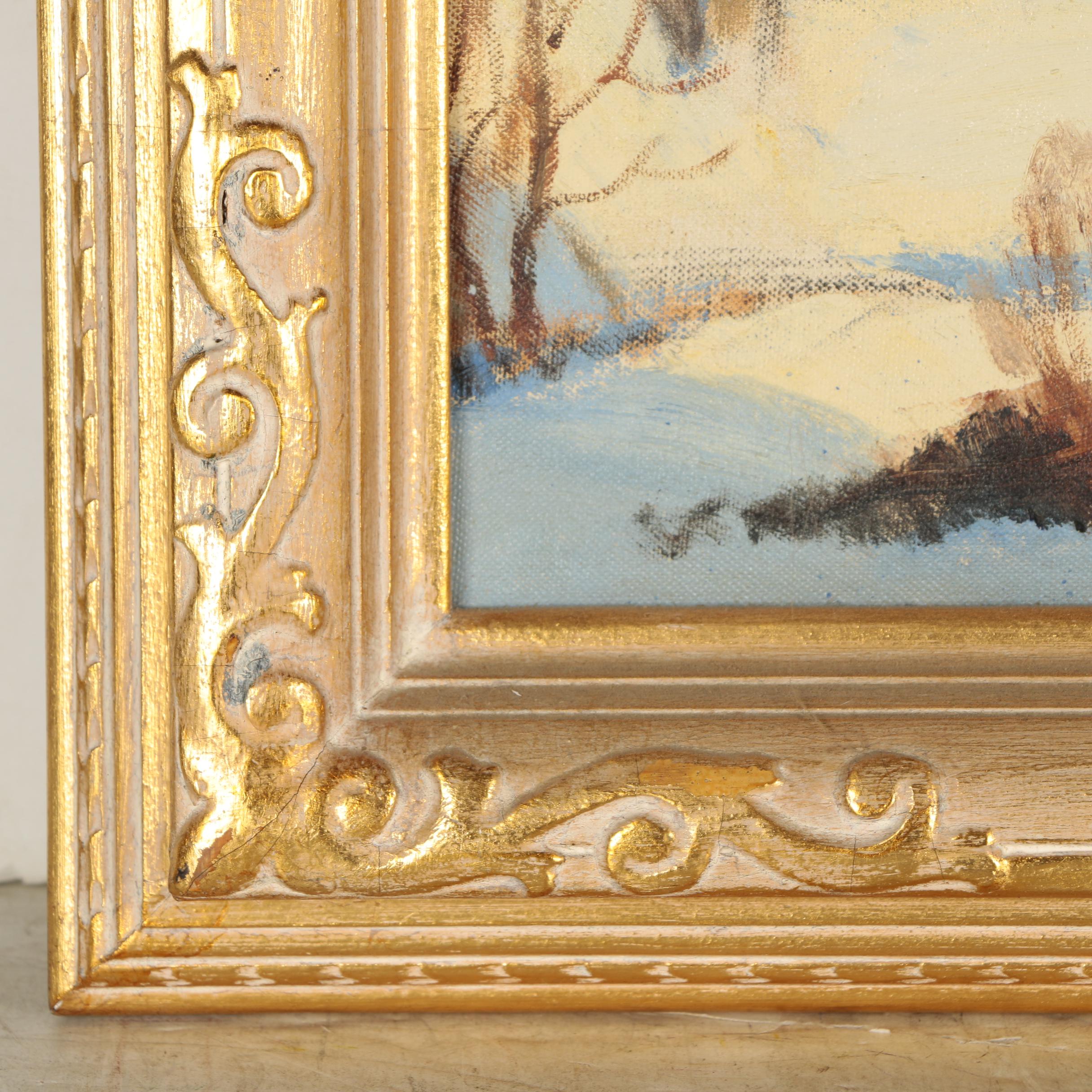 Charles Townsend Painting of Cincinnati Mt. Adams with Immaculata Church