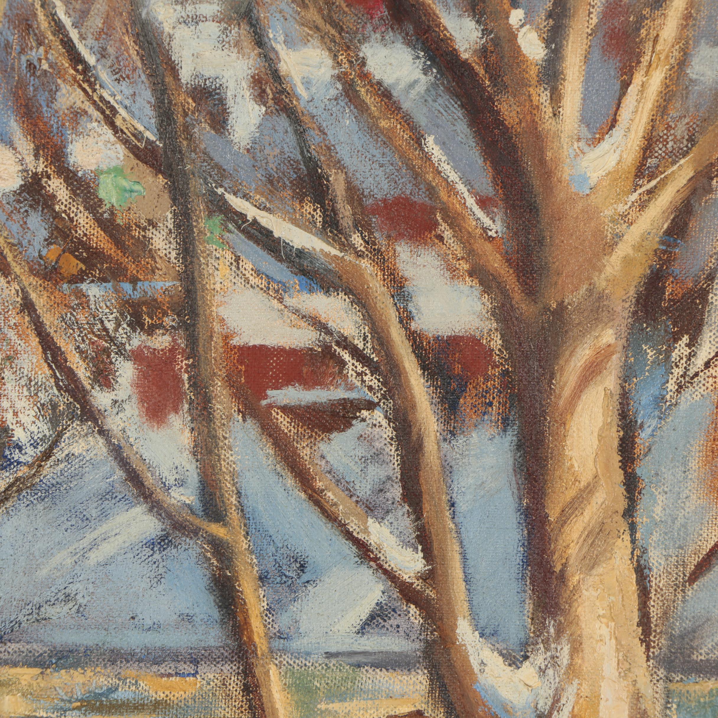 Charles Townsend Painting of Cincinnati Mt. Adams with Immaculata Church