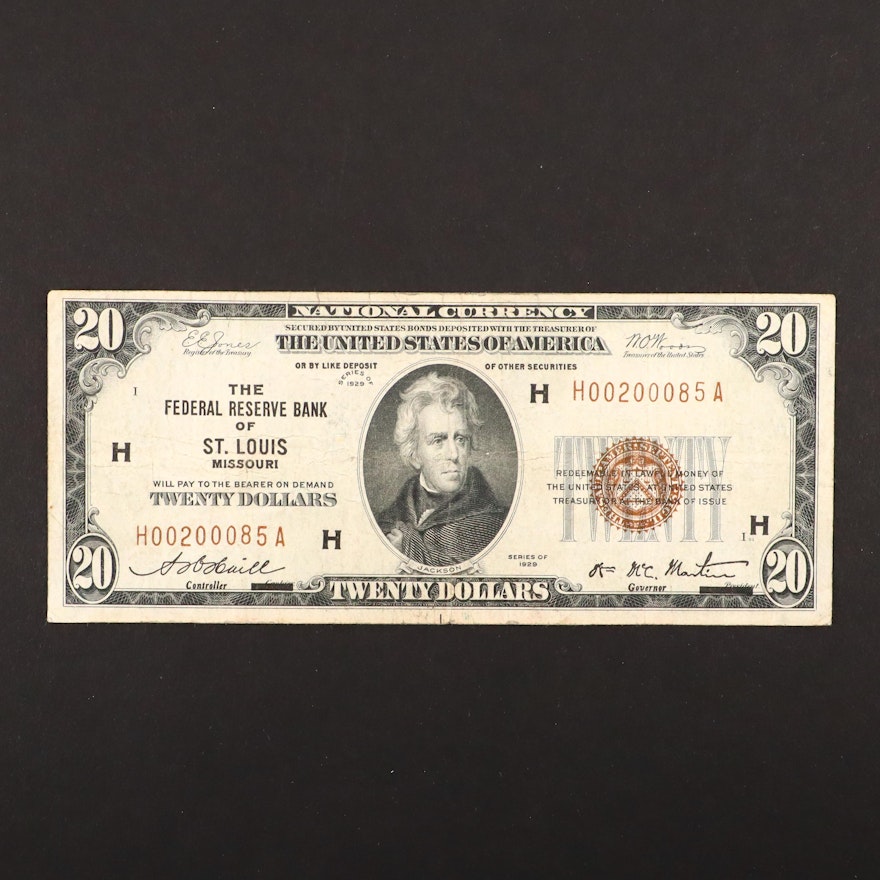 Series of 1929 U.S. $20 National Currency Note