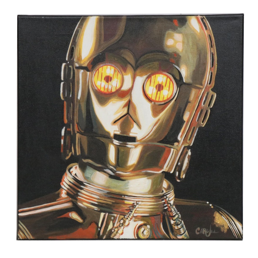 Chris Cargill Acrylic Painting of C-3PO
