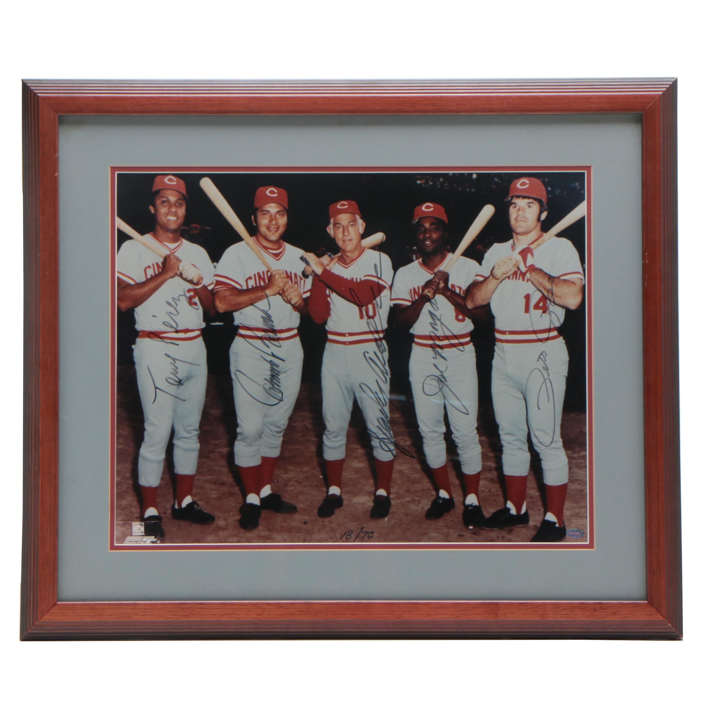Framed "Big Red Machine" Signed Photo Print  COA Sticker