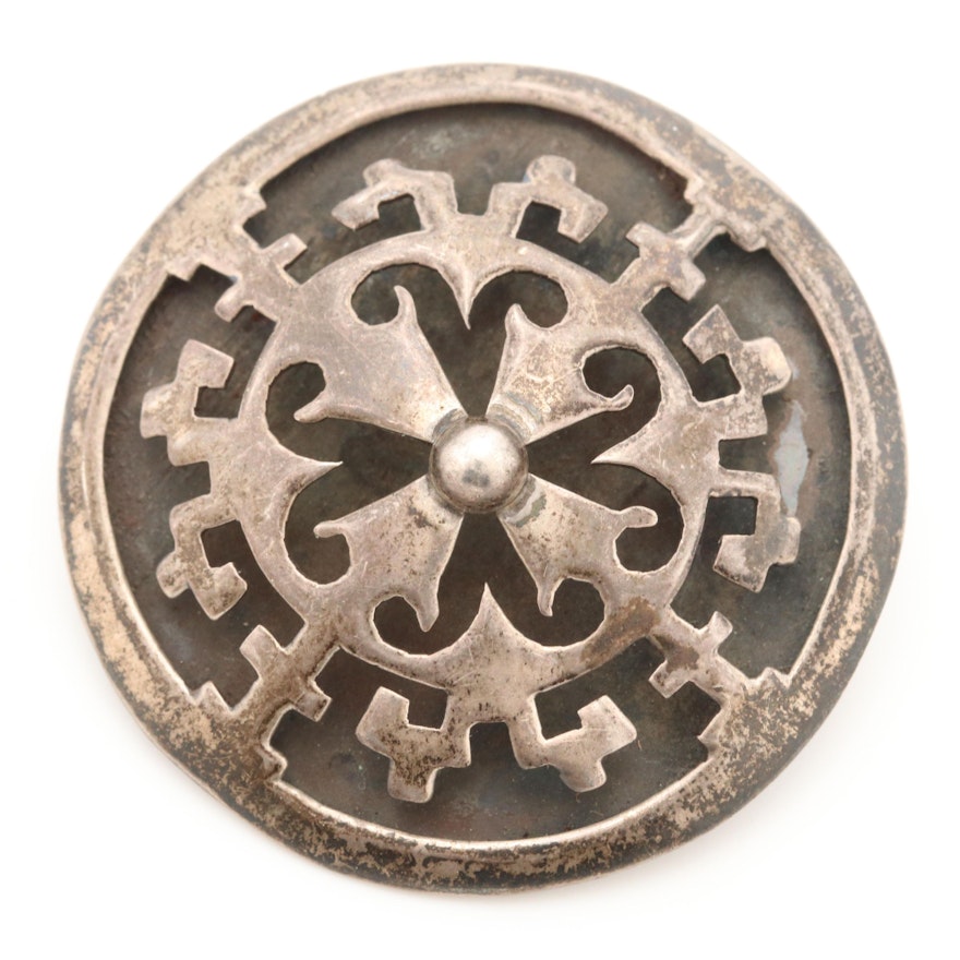 Taxco Sterling Silver Overlay Converter Brooch