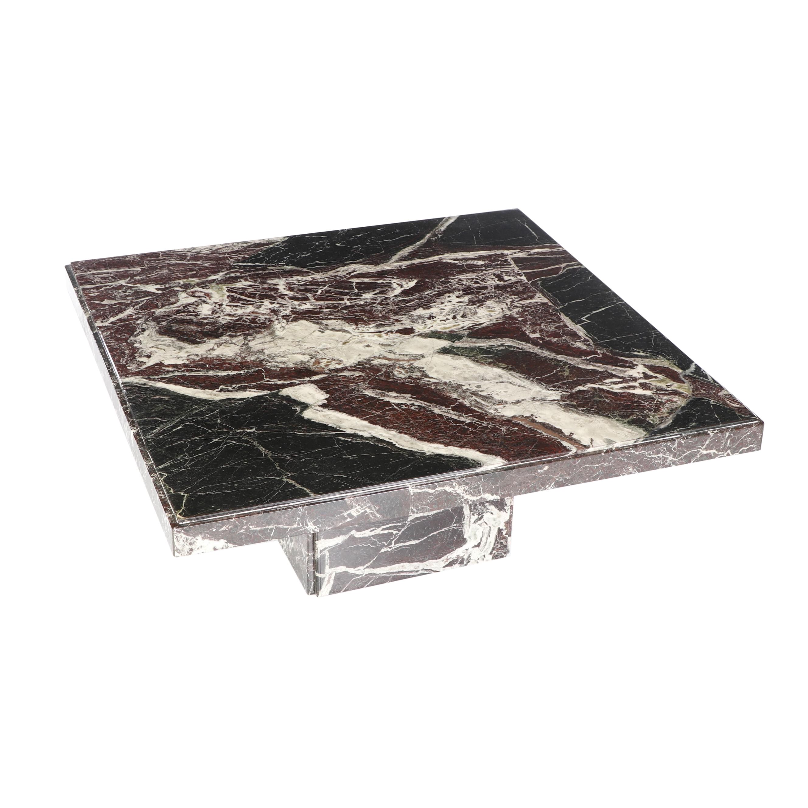 Italian Black Marble Modern Coffee Table