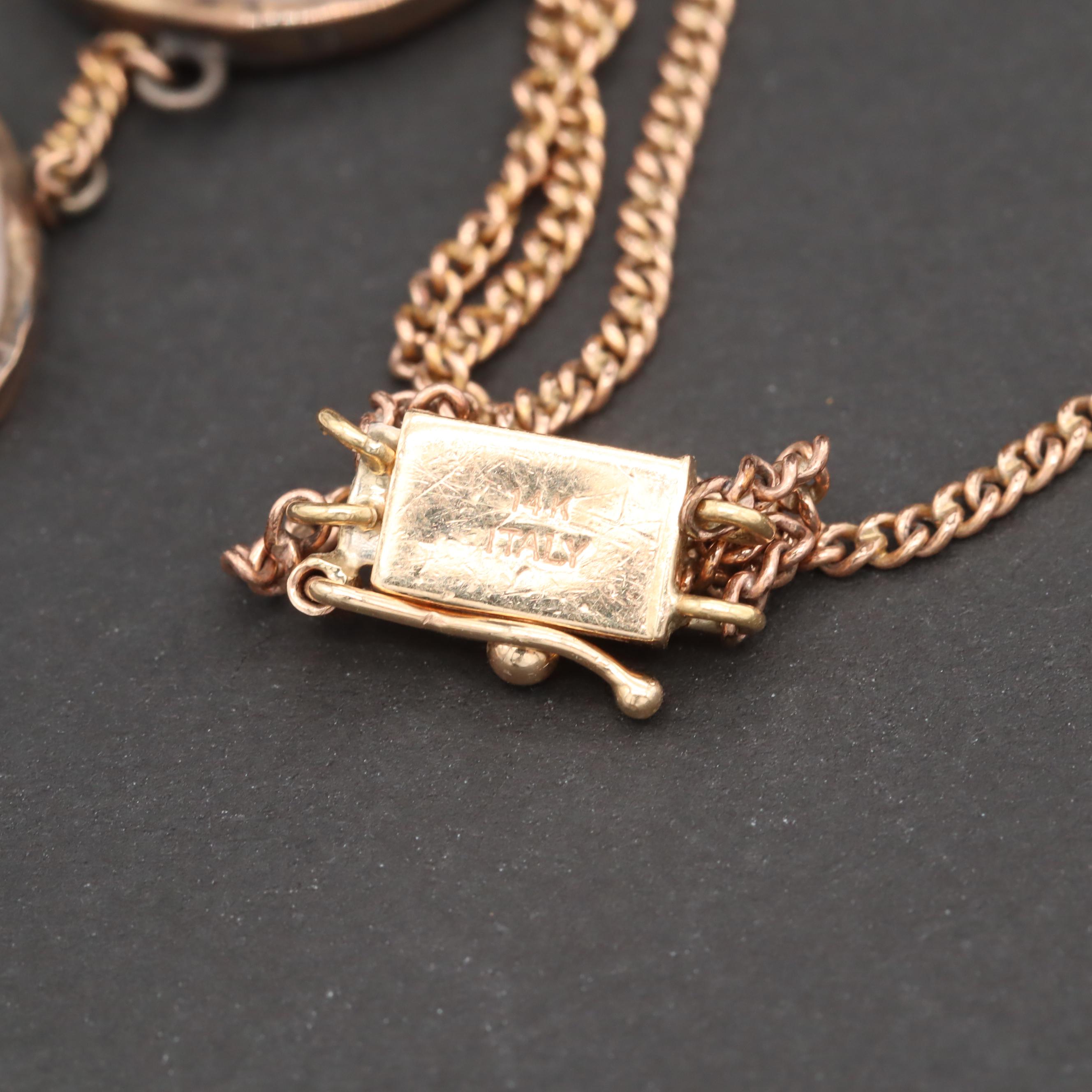 Vintage Carved Shell Cameo Festoon Necklace